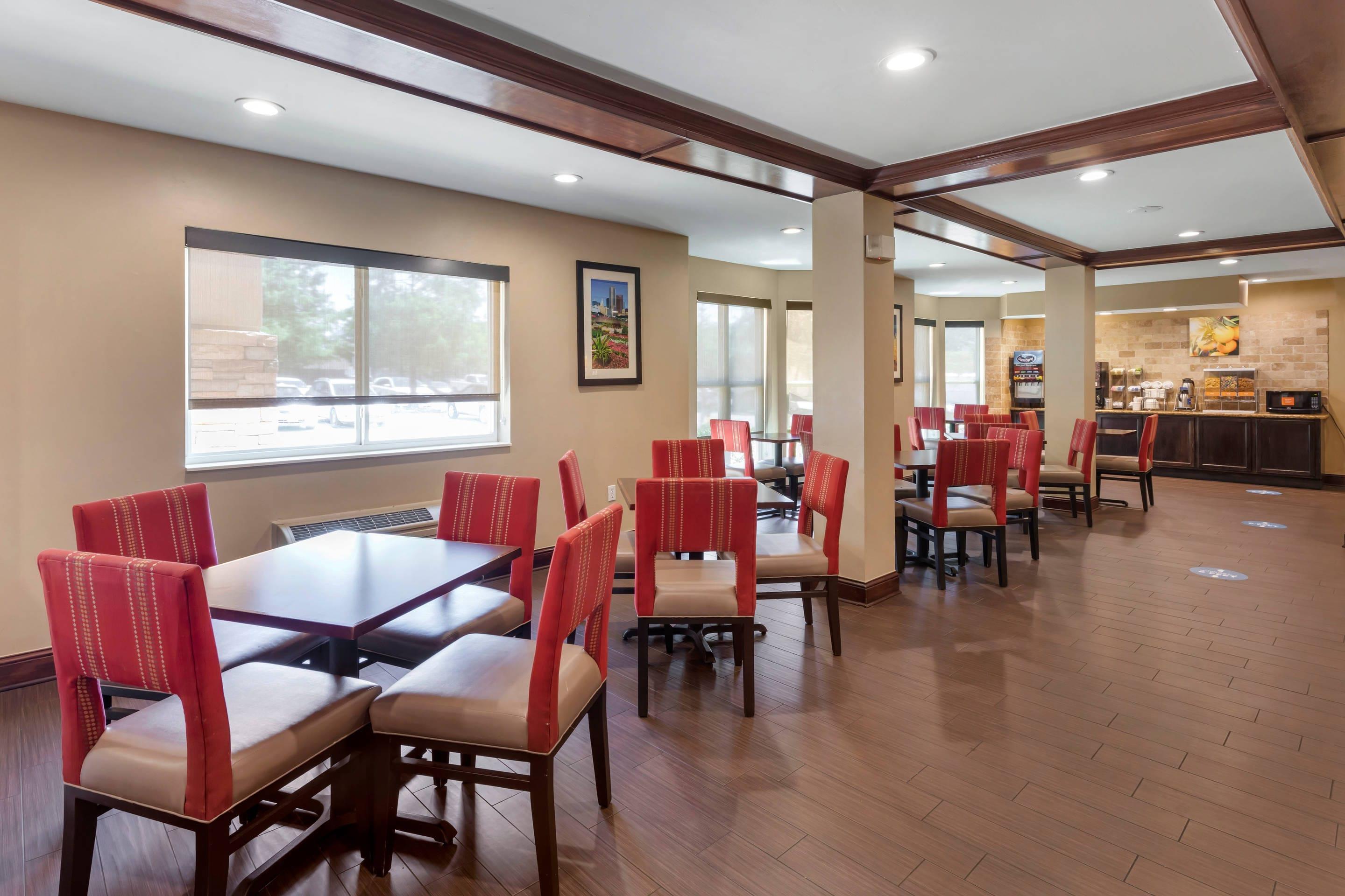 Enjoy breakfast in this seating area