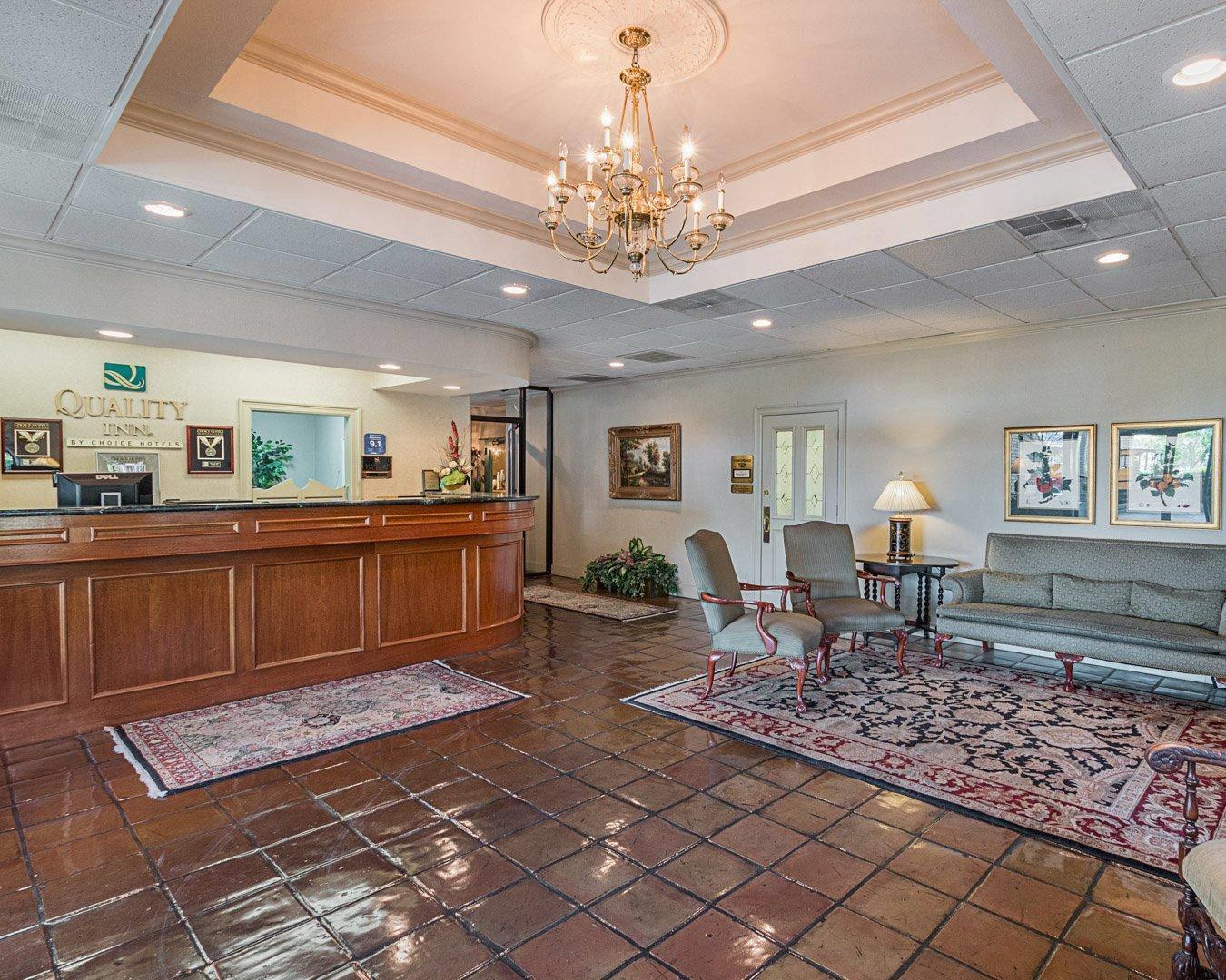 Spacious lobby with sitting area | Quality Inn Ennis