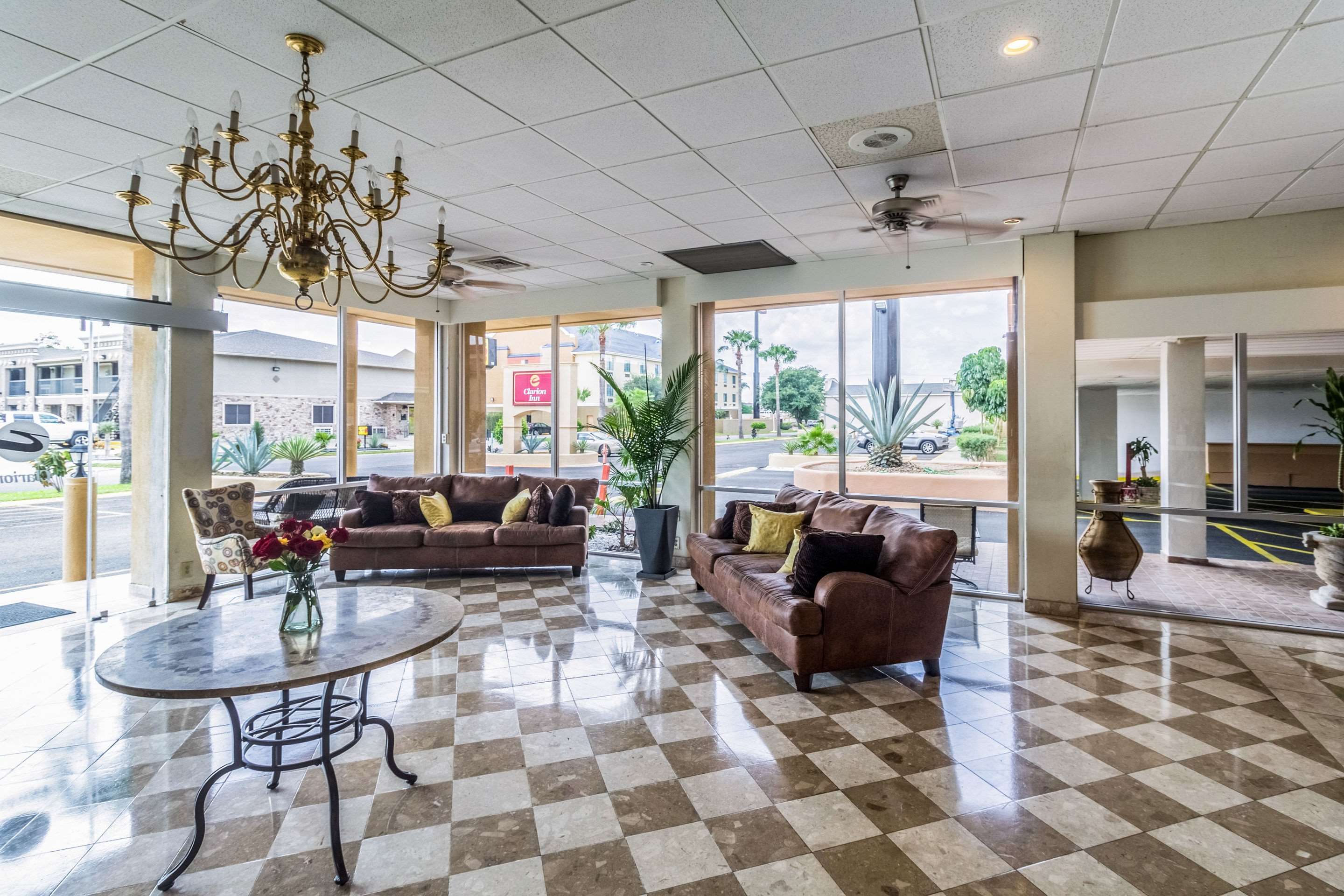 Spacious lobby with sitting area