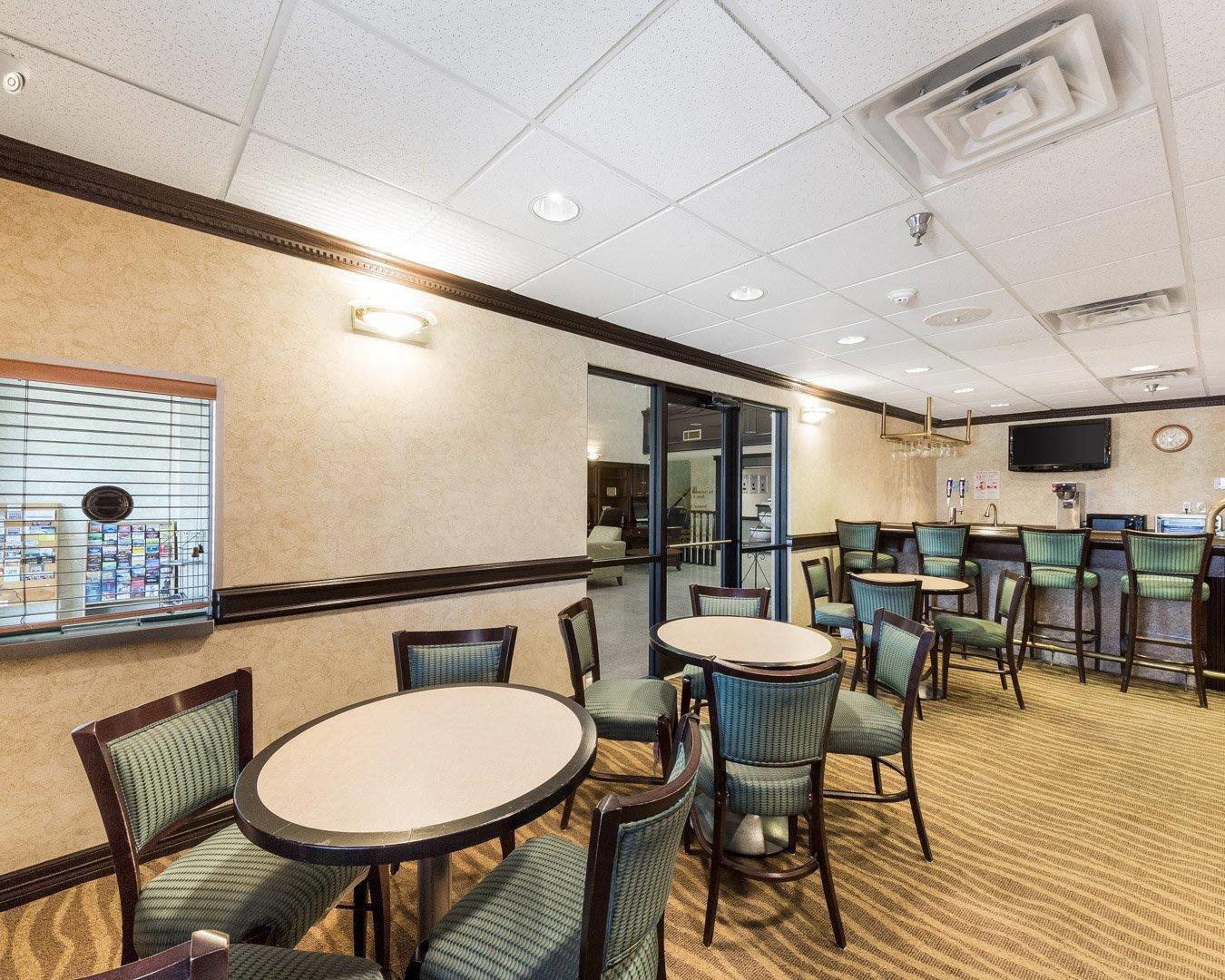 Enjoy breakfast in this seating area