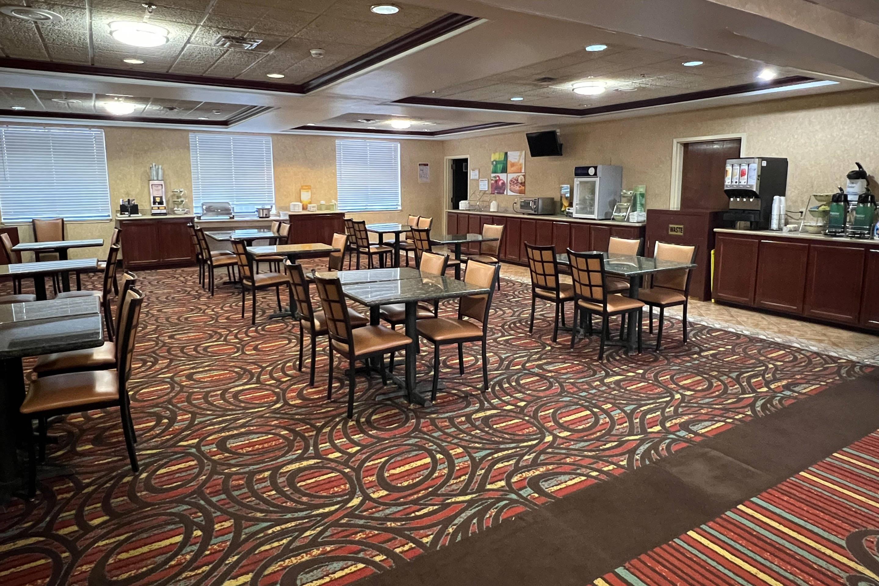 Enjoy breakfast in this seating area