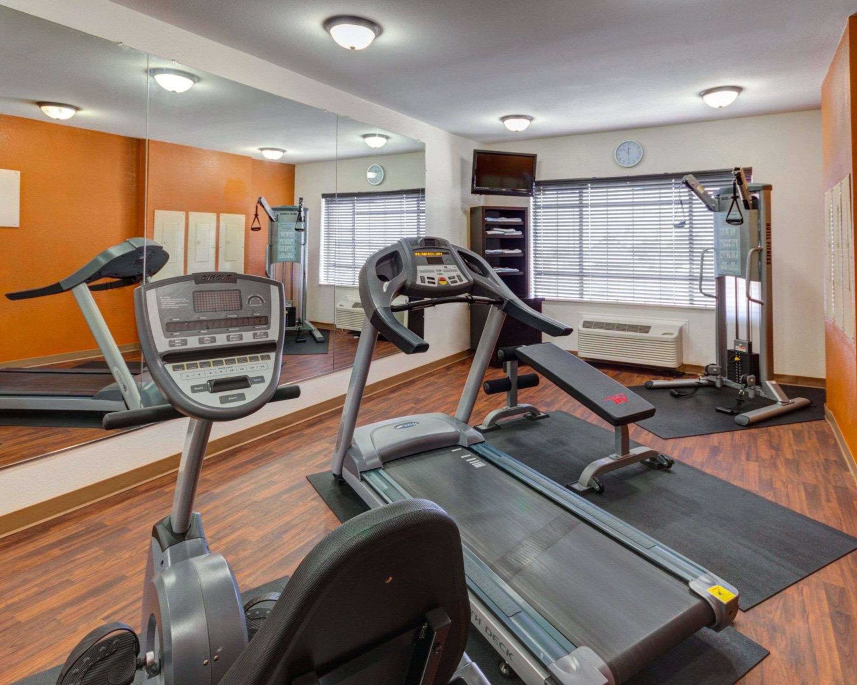Fitness center with television