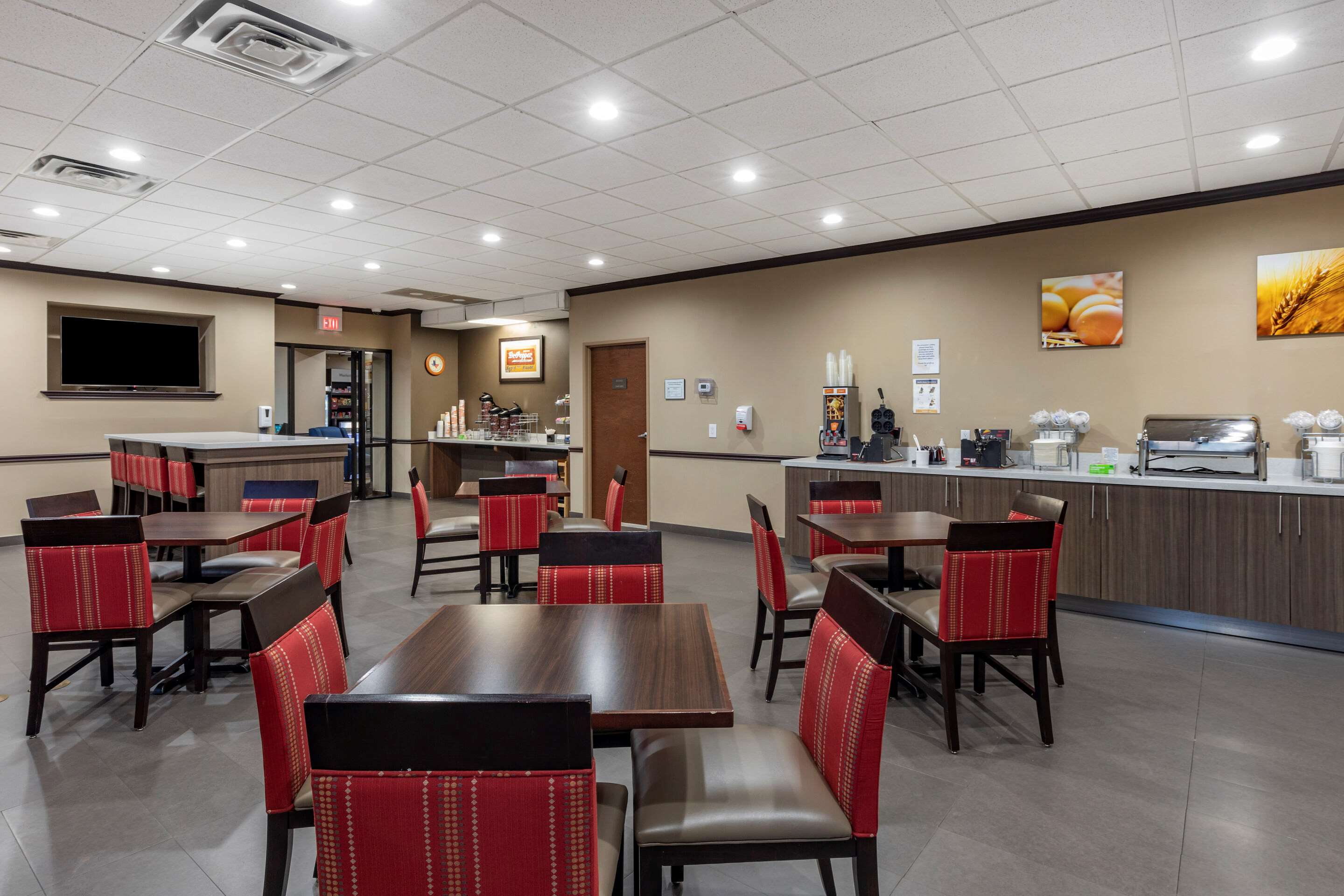 Enjoy breakfast in this seating area