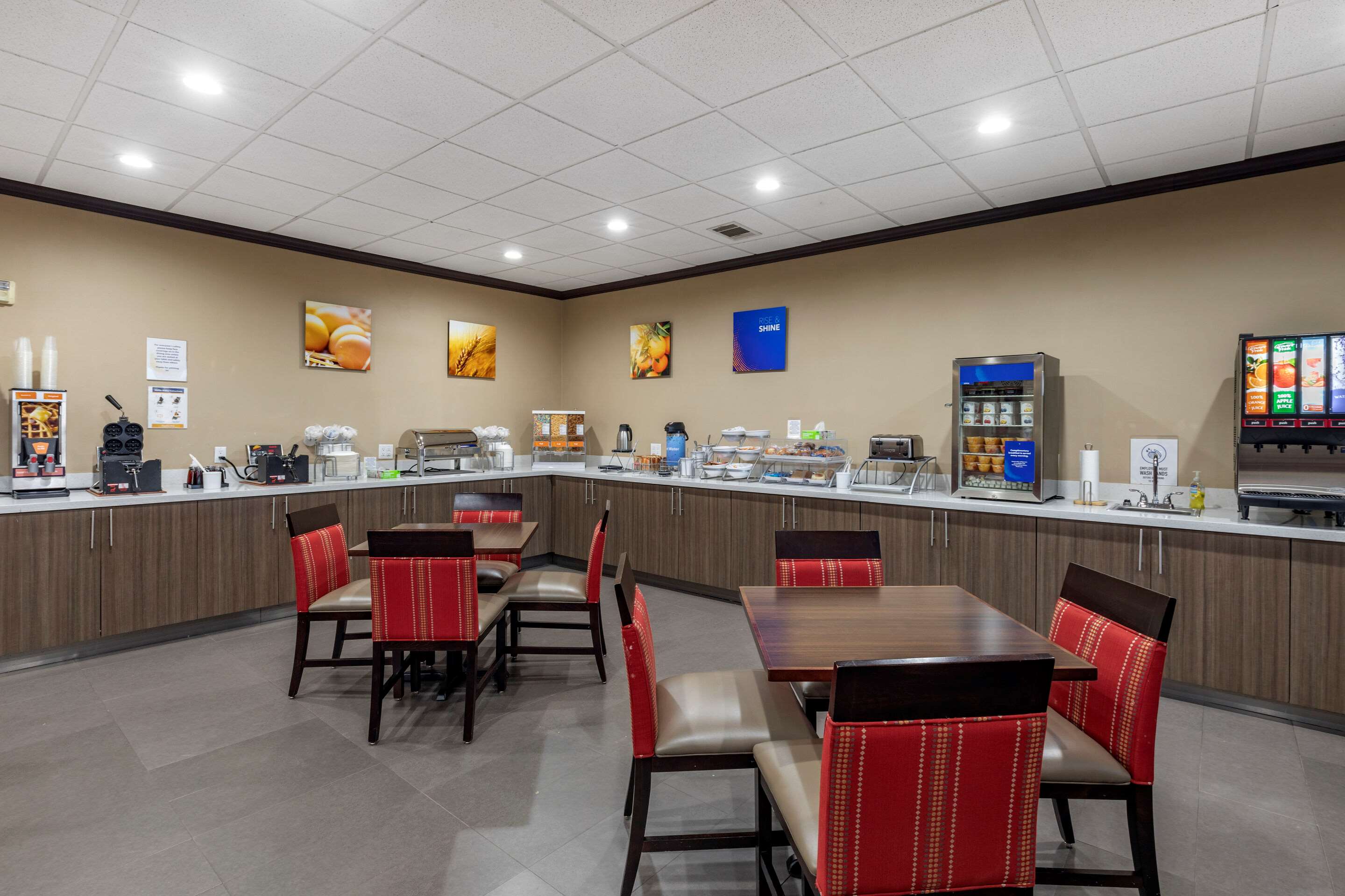 Enjoy breakfast in this seating area