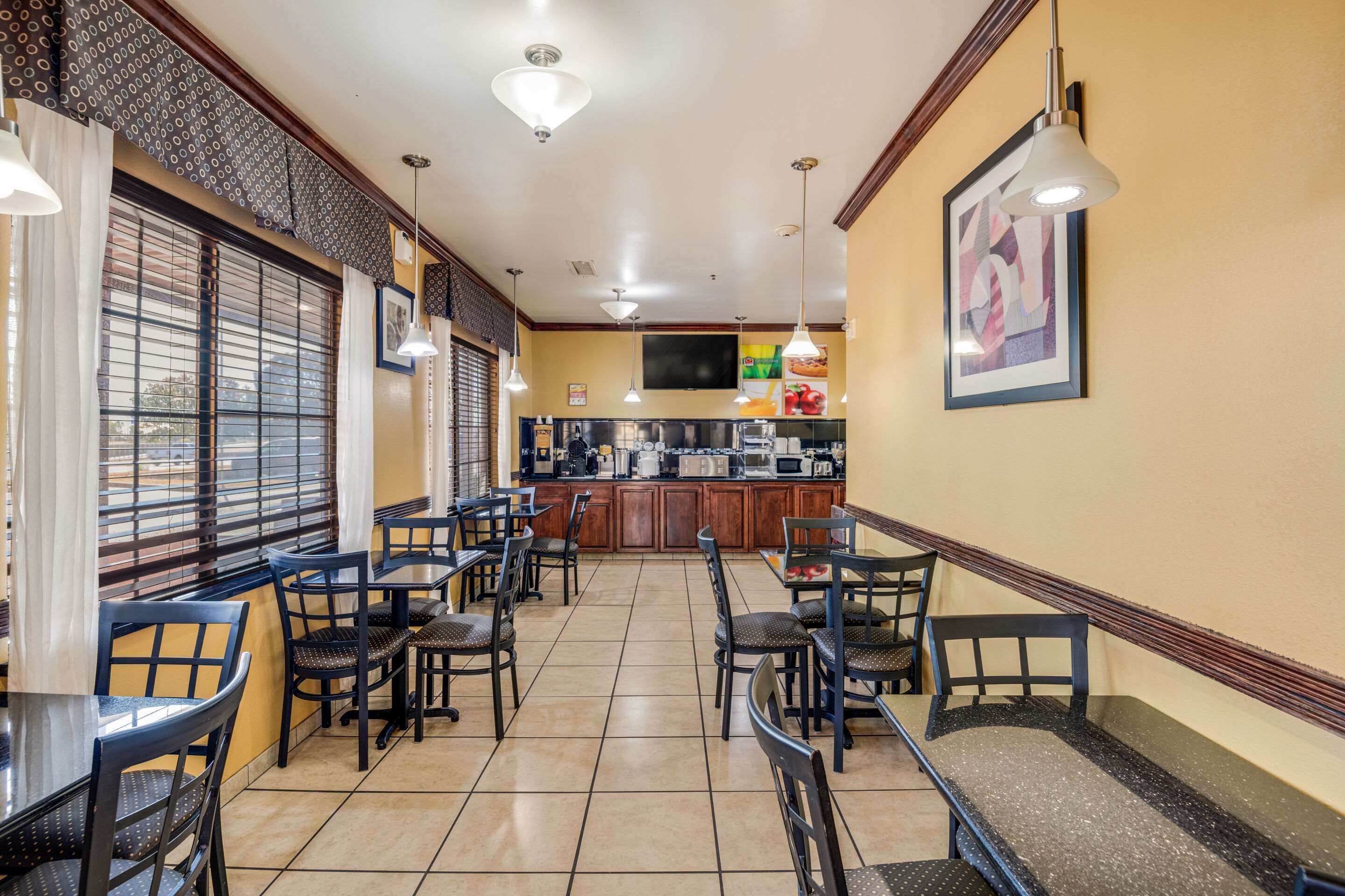 Enjoy breakfast in this seating area