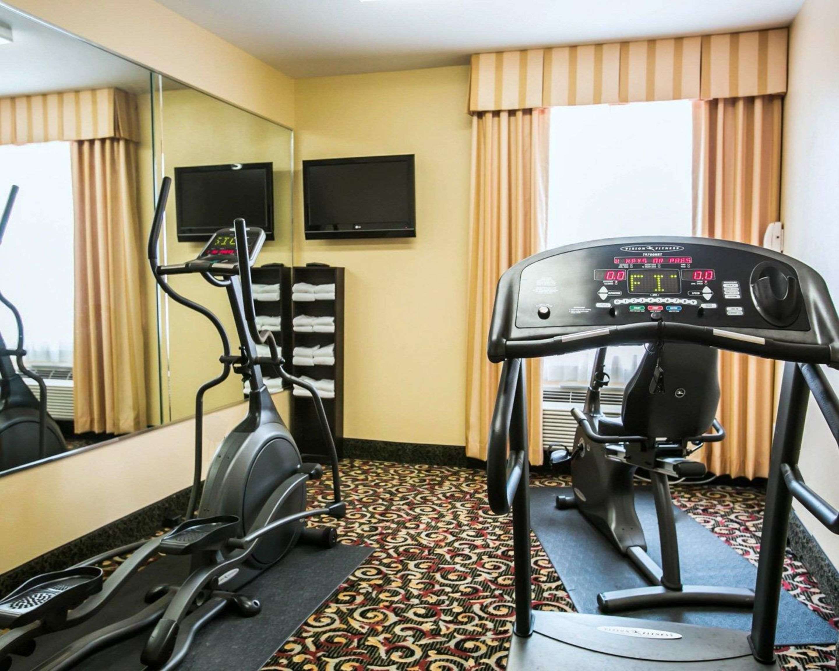 Fitness center with television