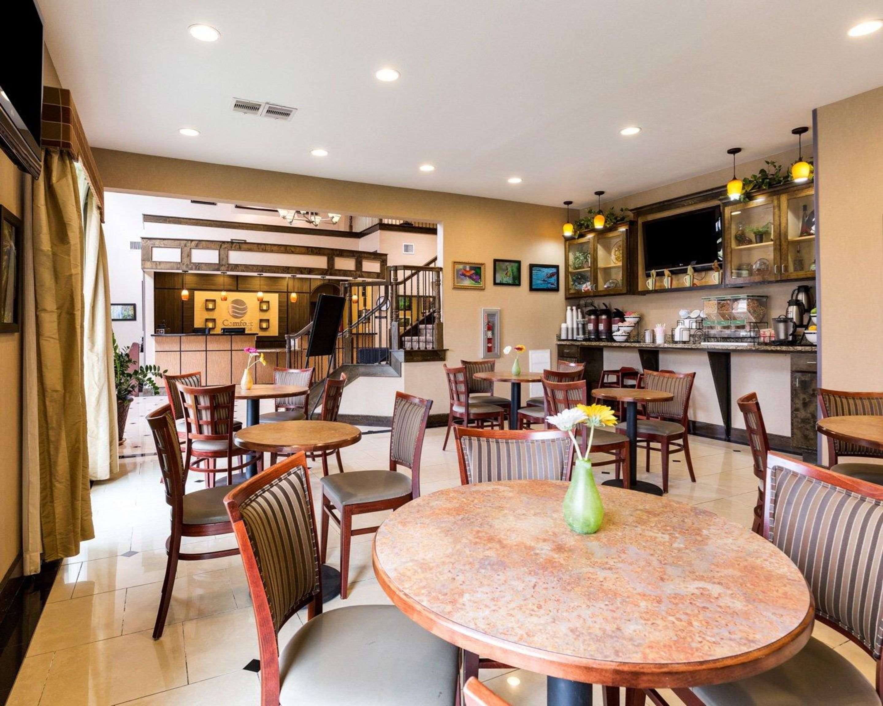 Enjoy breakfast in this seating area