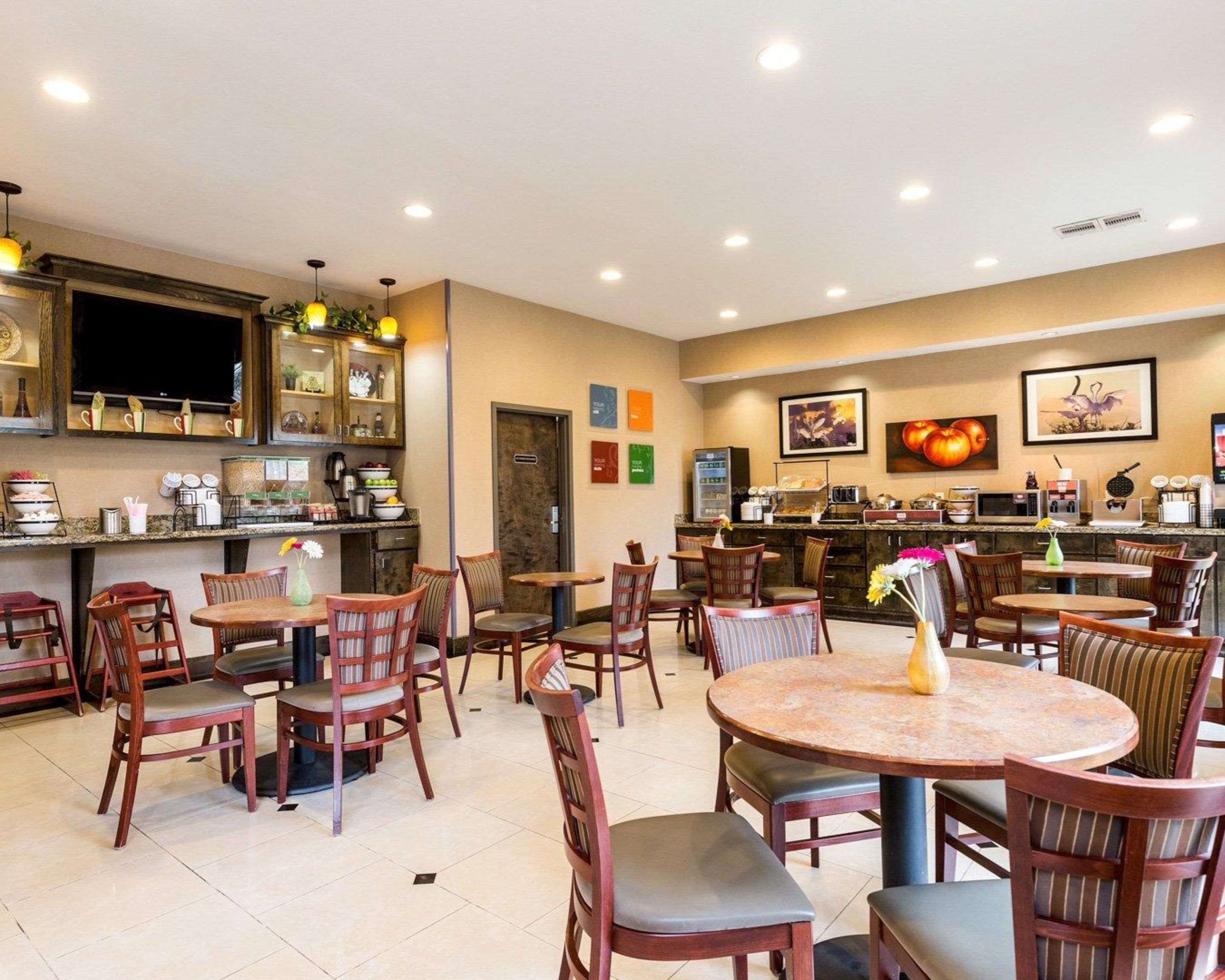 Enjoy breakfast in this seating area