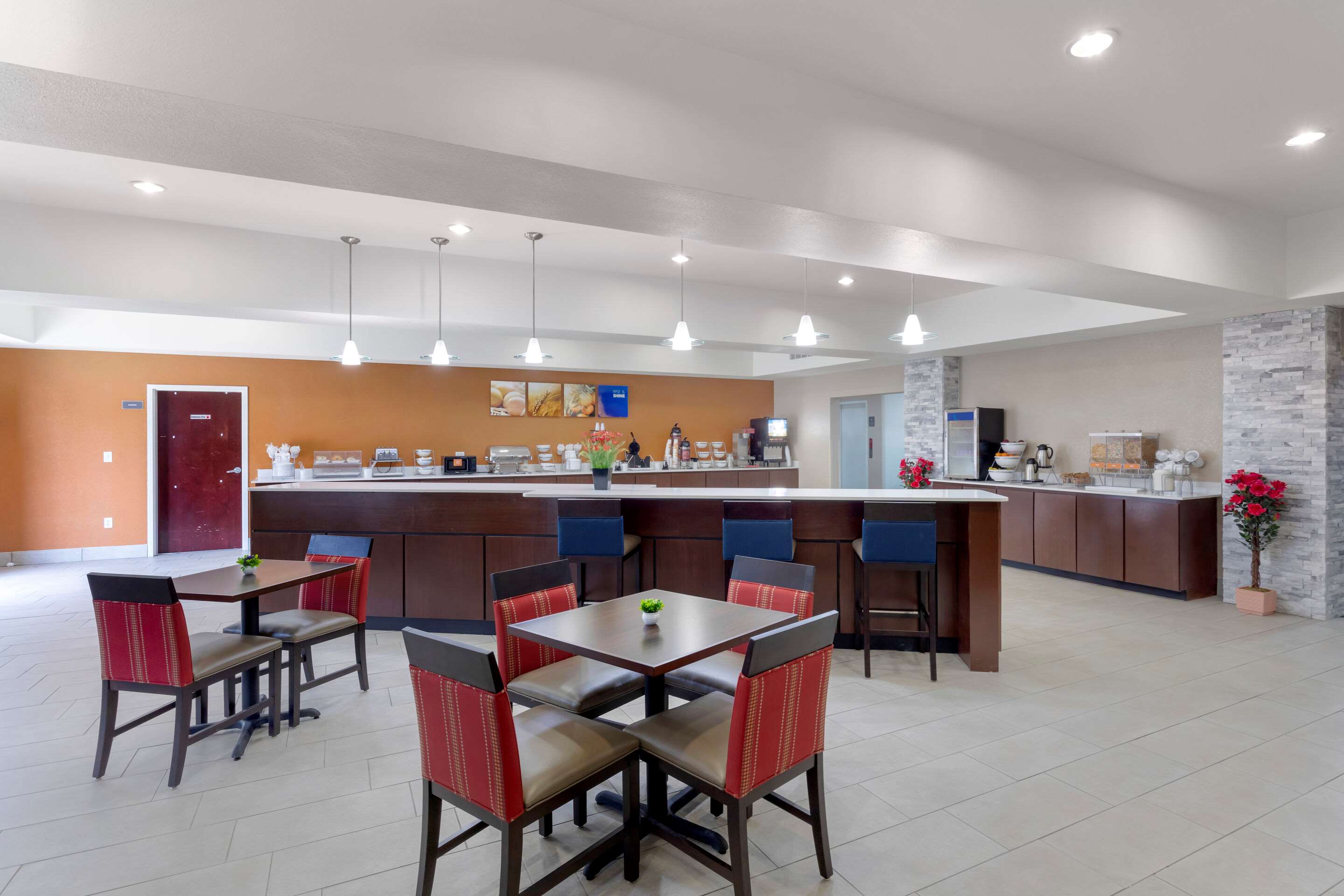 Enjoy breakfast in this seating area