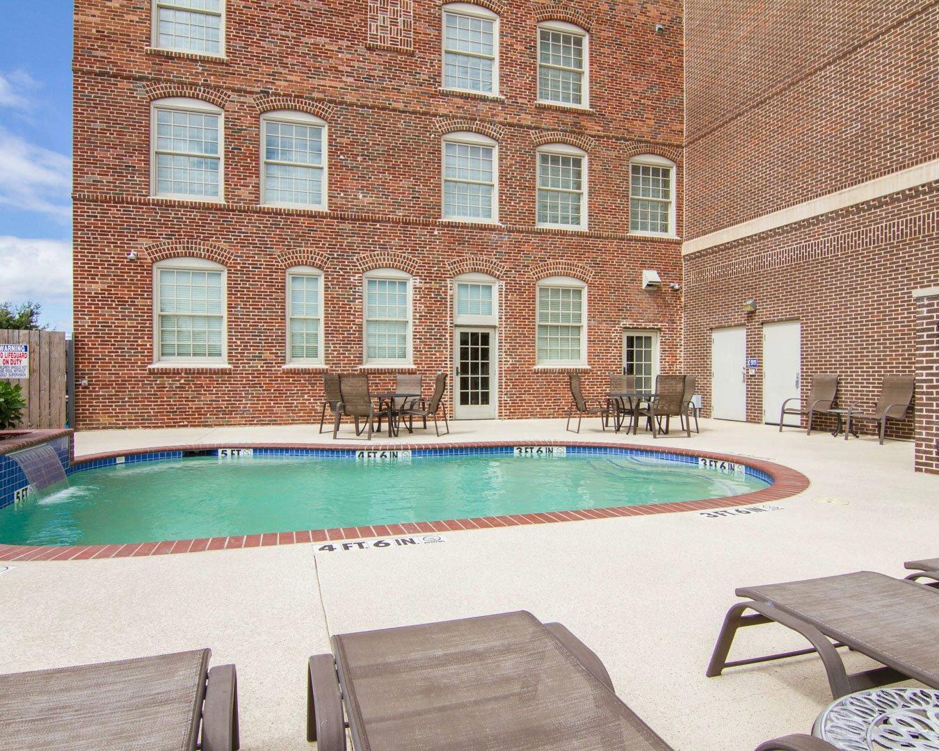 Outdoor pool with sundeck