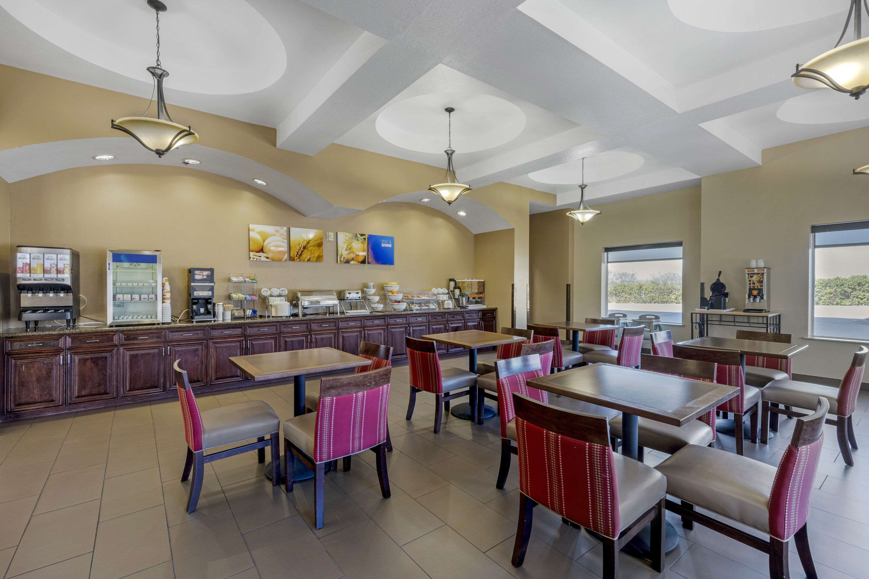 Enjoy breakfast in this seating area