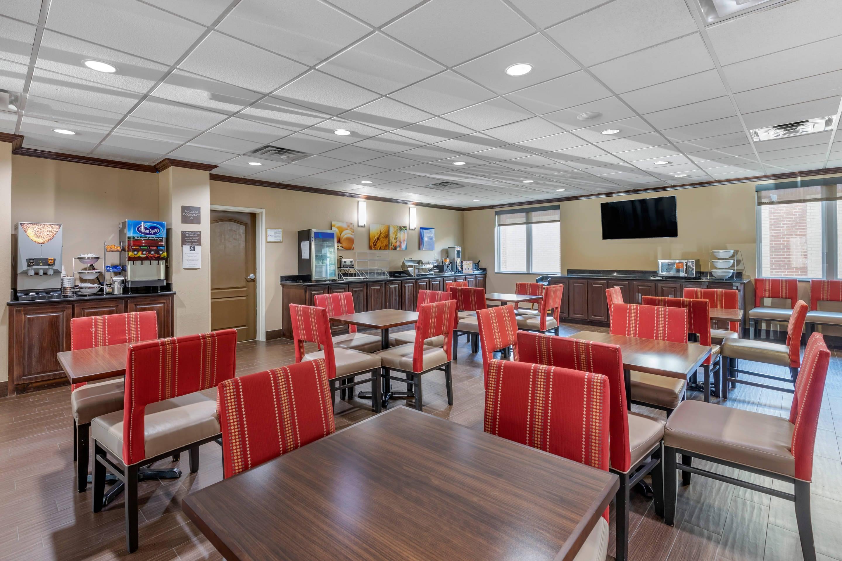 Enjoy breakfast in this seating area