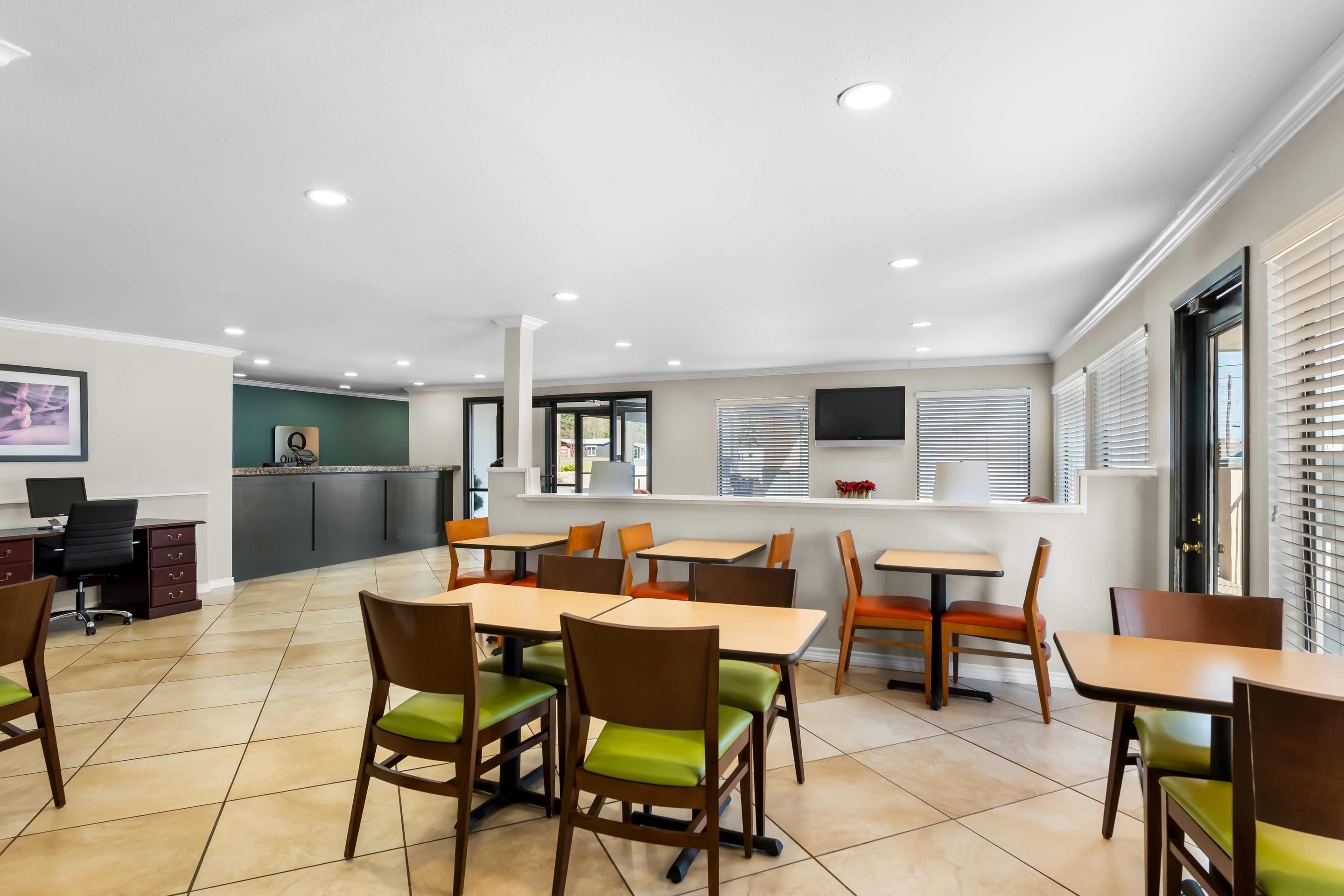 Enjoy breakfast in this seating area