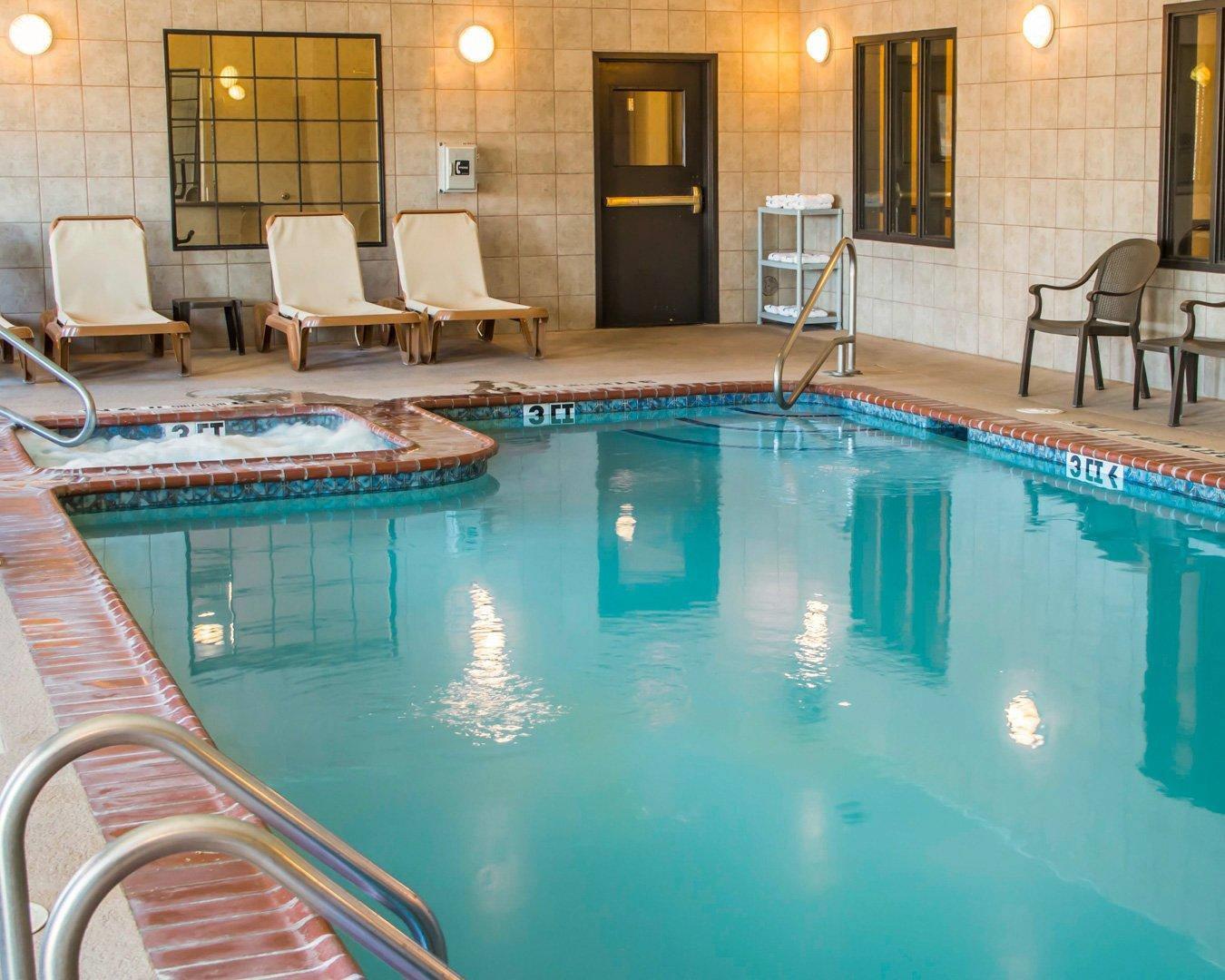 Indoor pool with lounge area