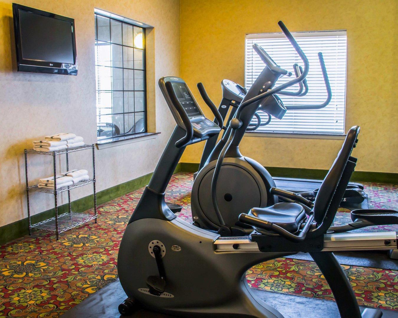 Fitness center with television