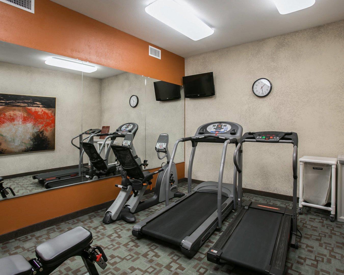 Fitness center with television