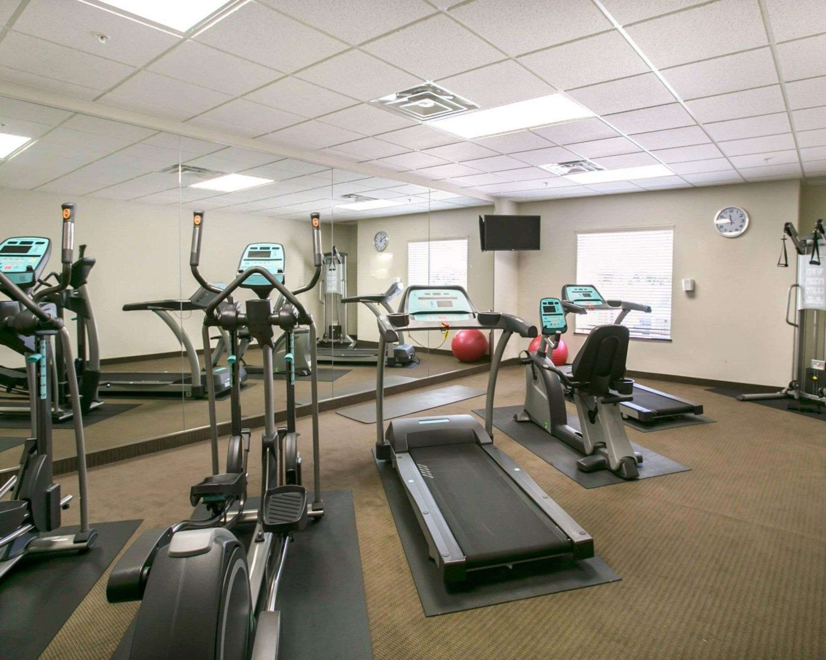 Fitness center with television