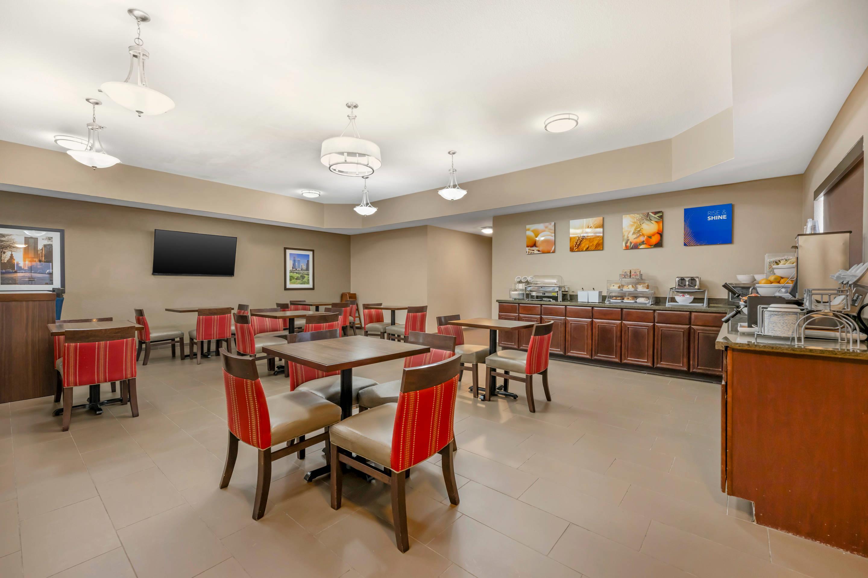 Enjoy breakfast in this seating area