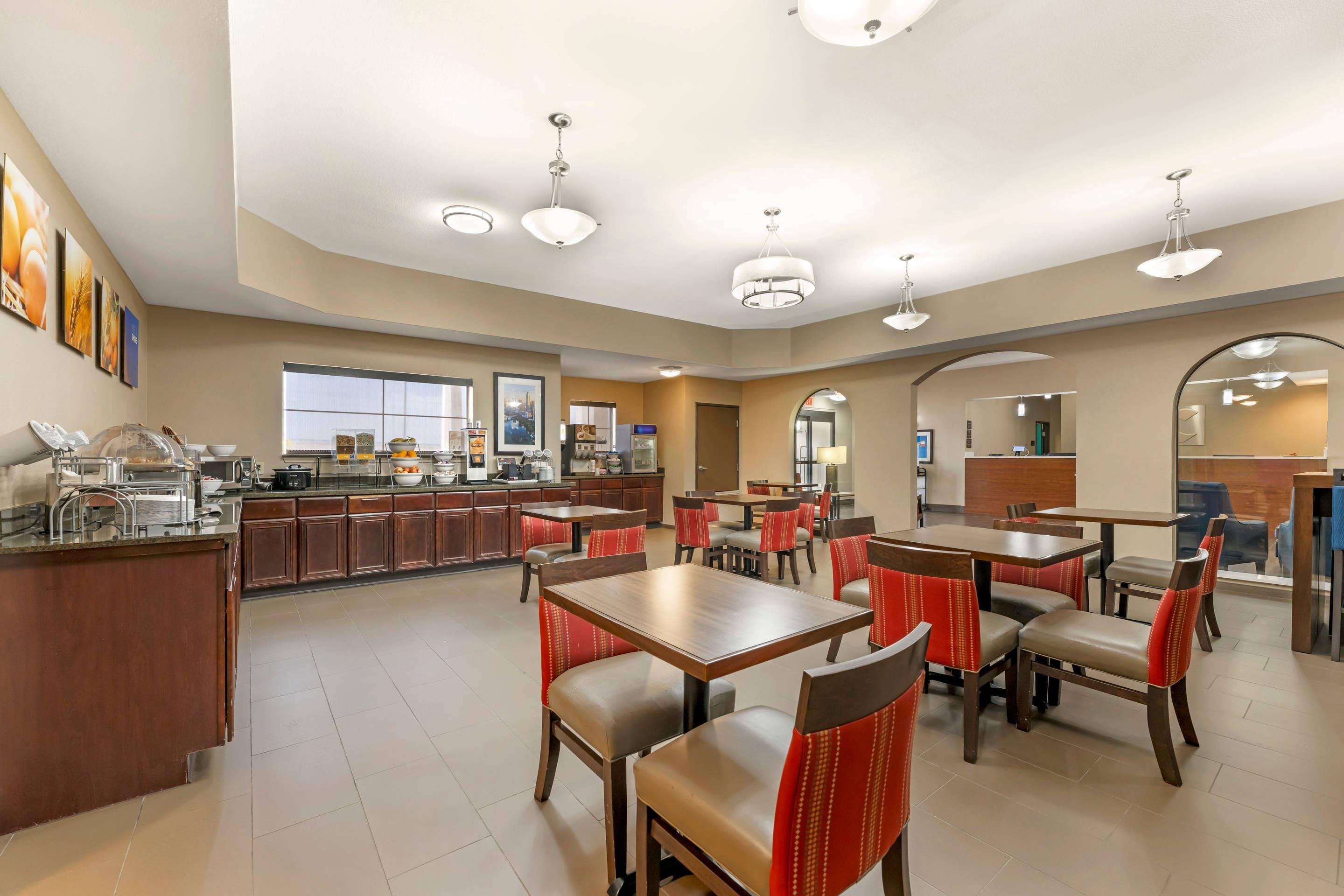 Enjoy breakfast in this seating area