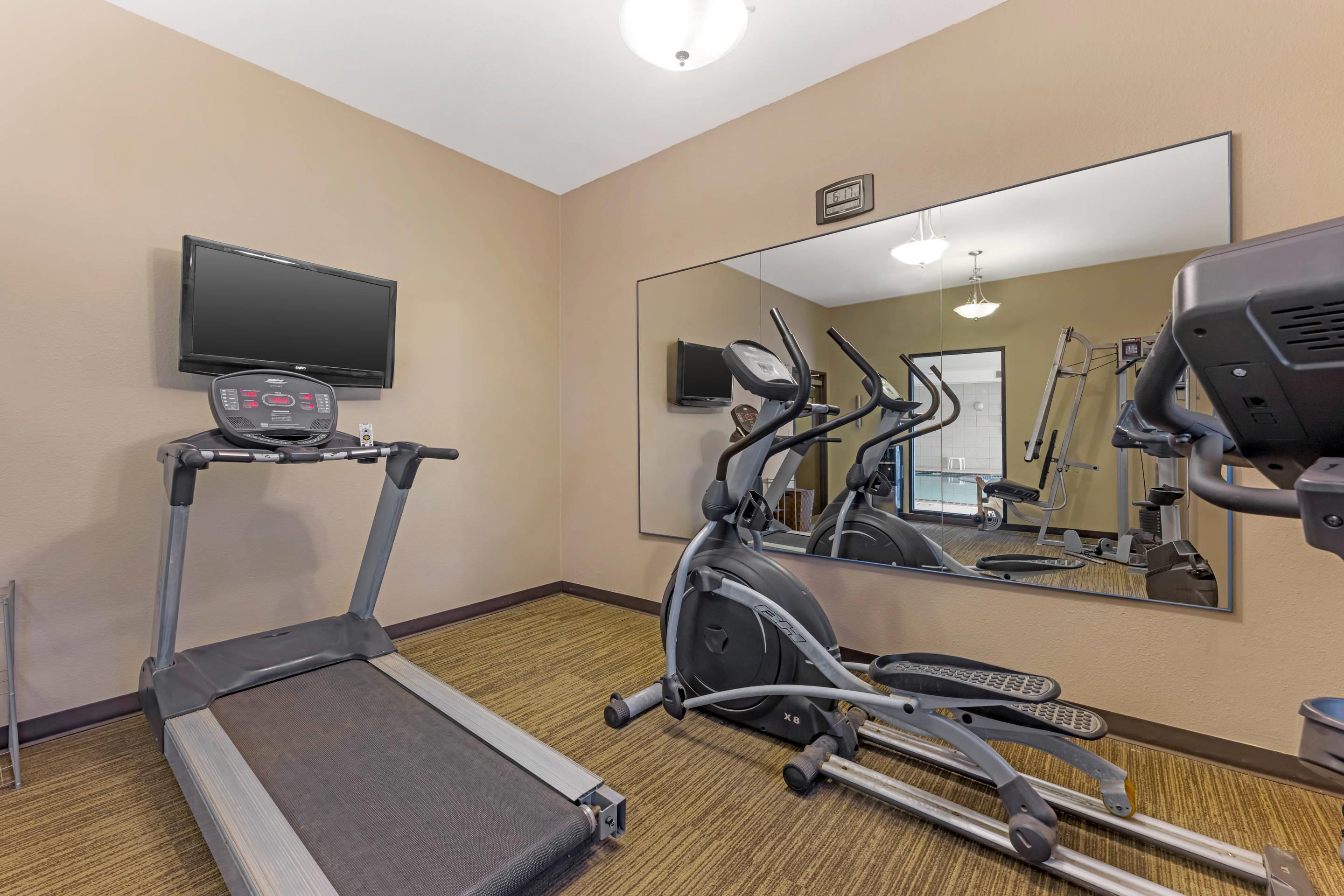Exercise room with television