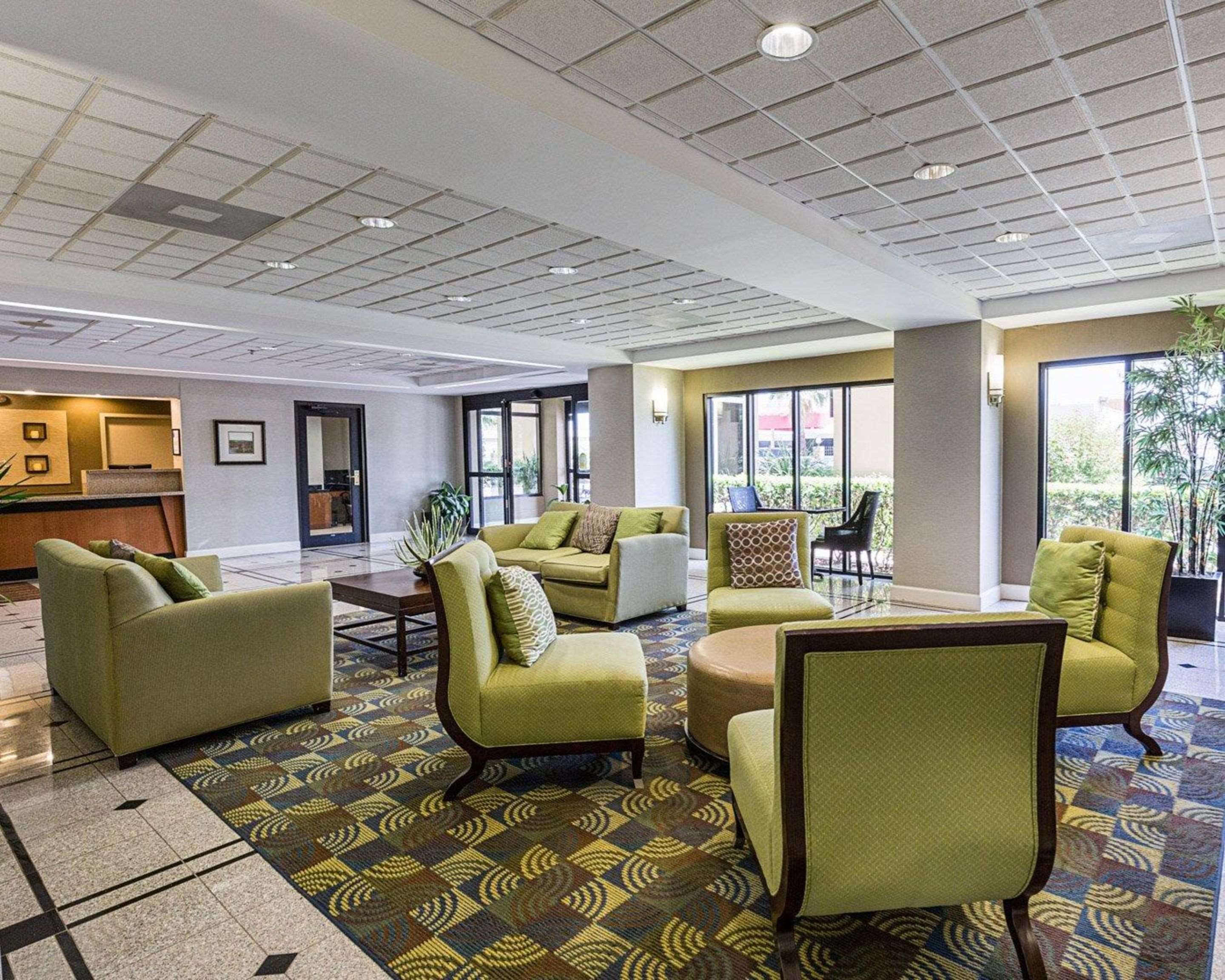 Spacious lobby with sitting area