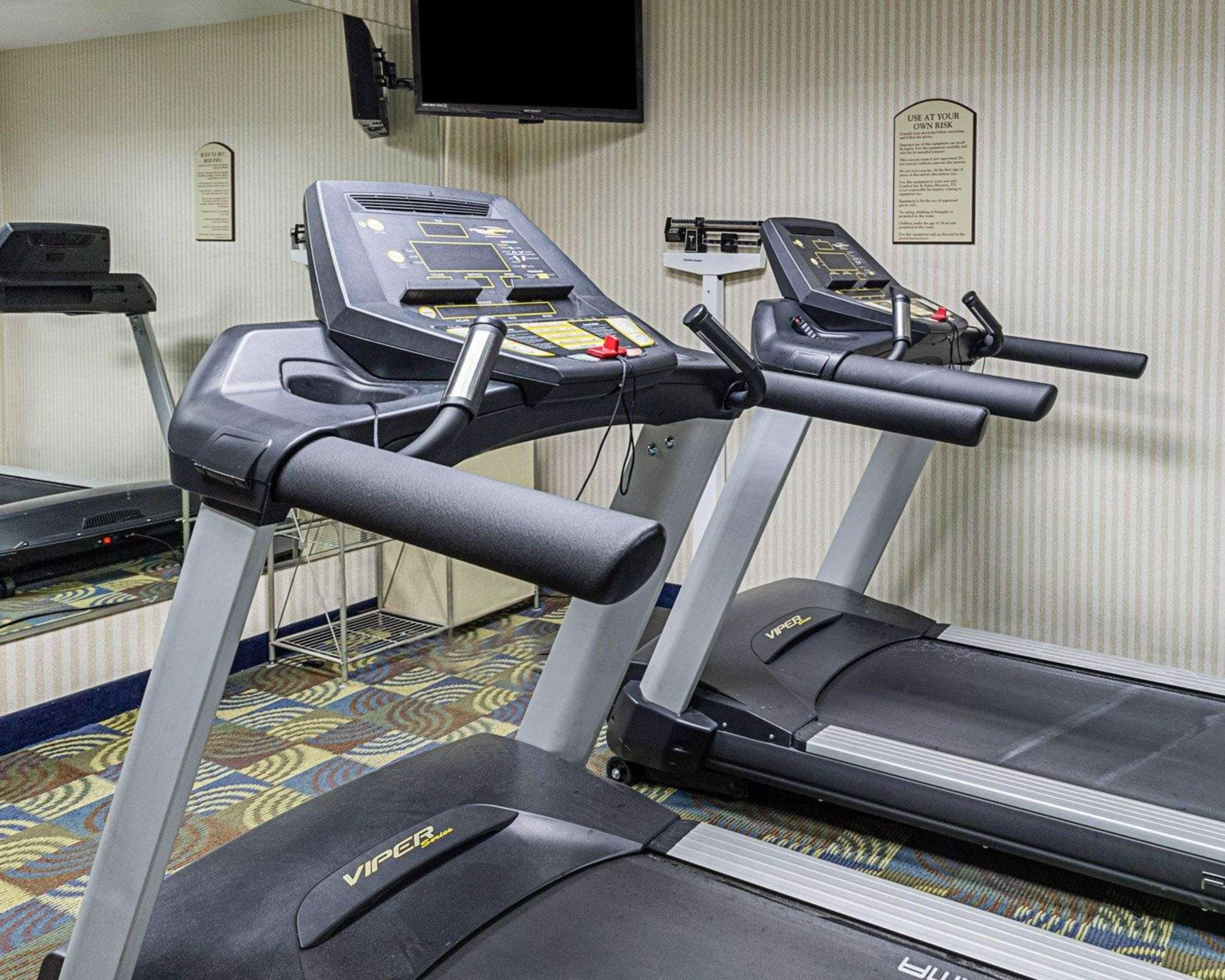 Fitness center with television