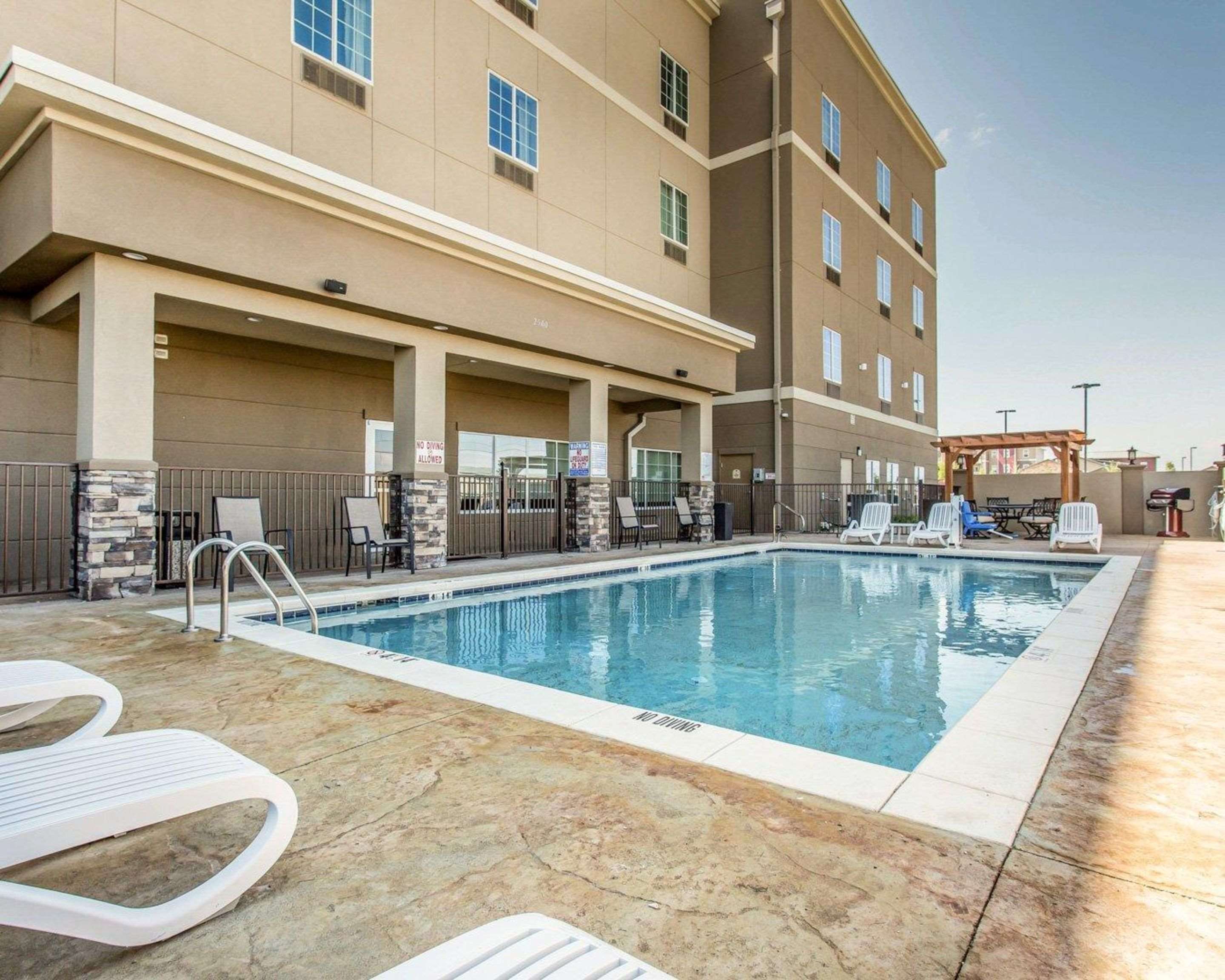 Outdoor pool with sundeck