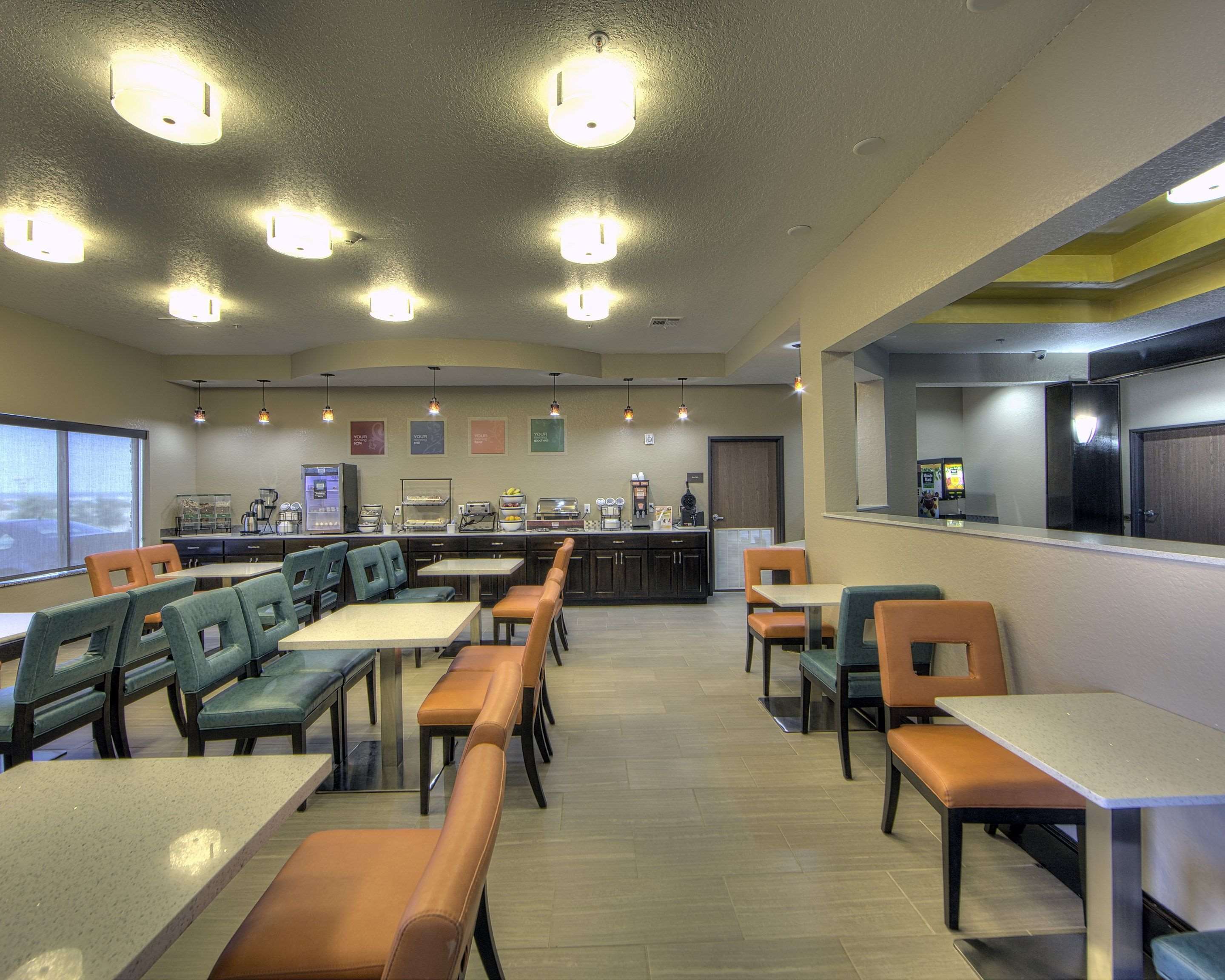 Enjoy breakfast in this seating area