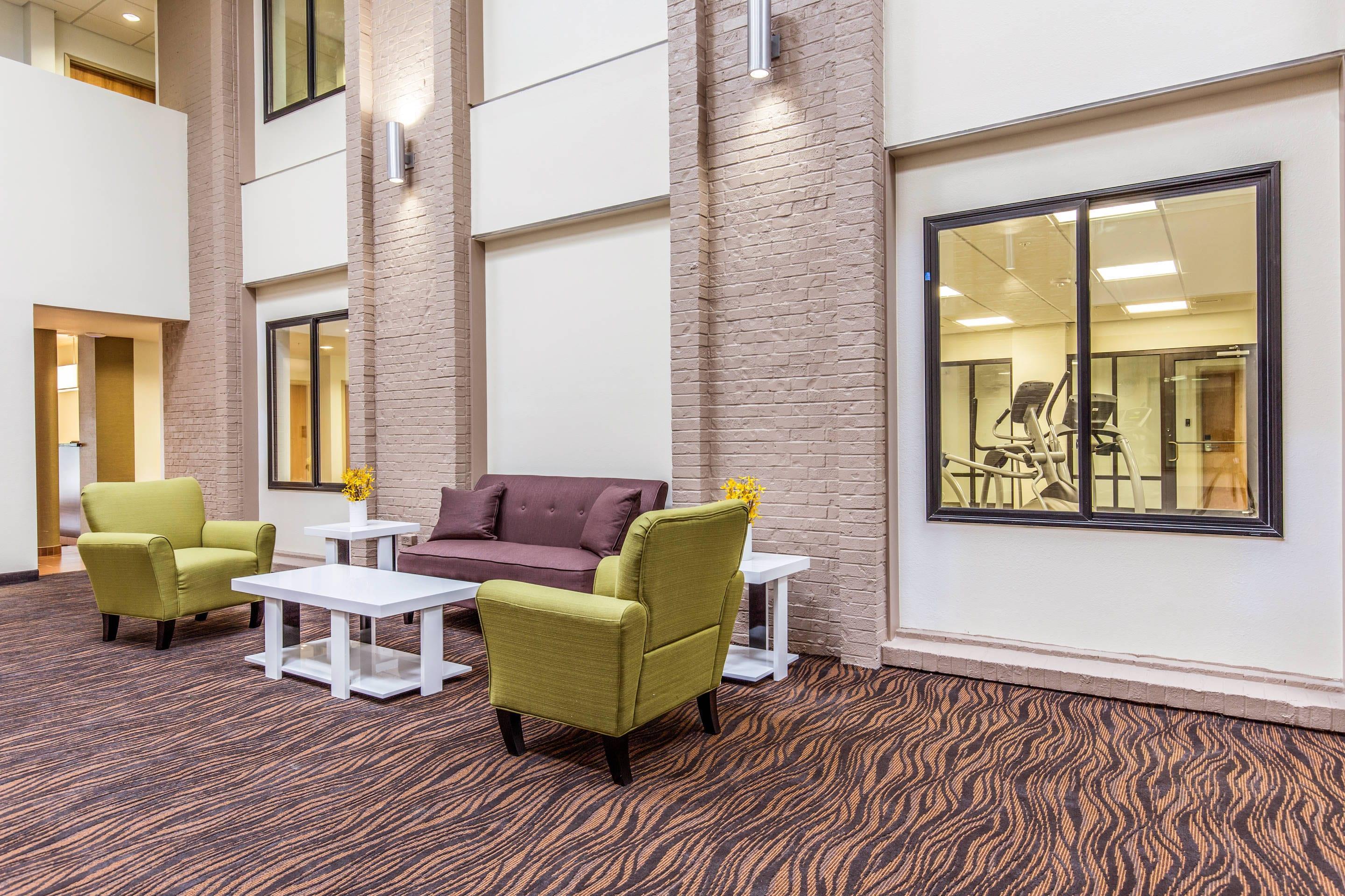 Spacious lobby with sitting area