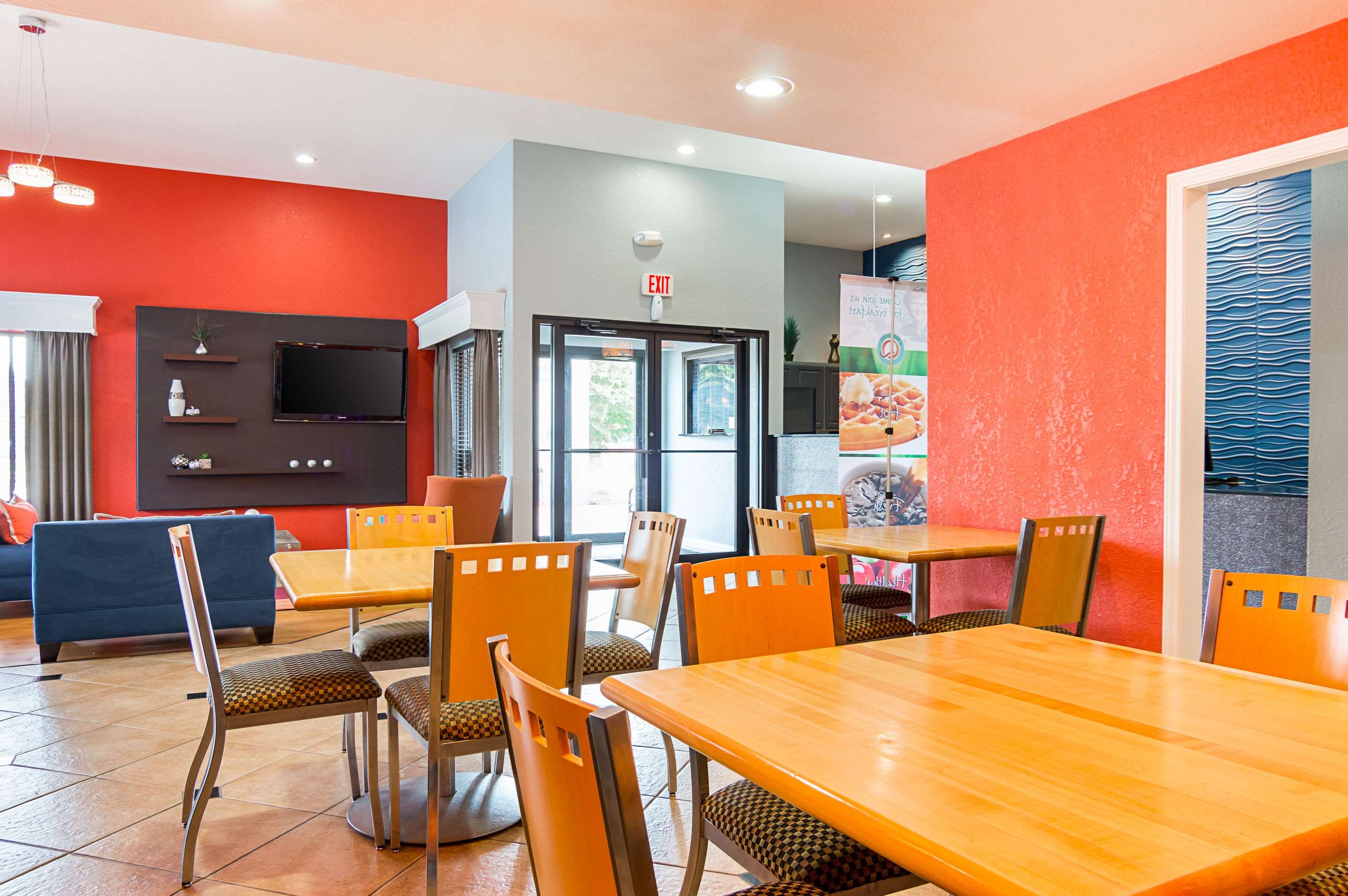 Enjoy breakfast in this seating area