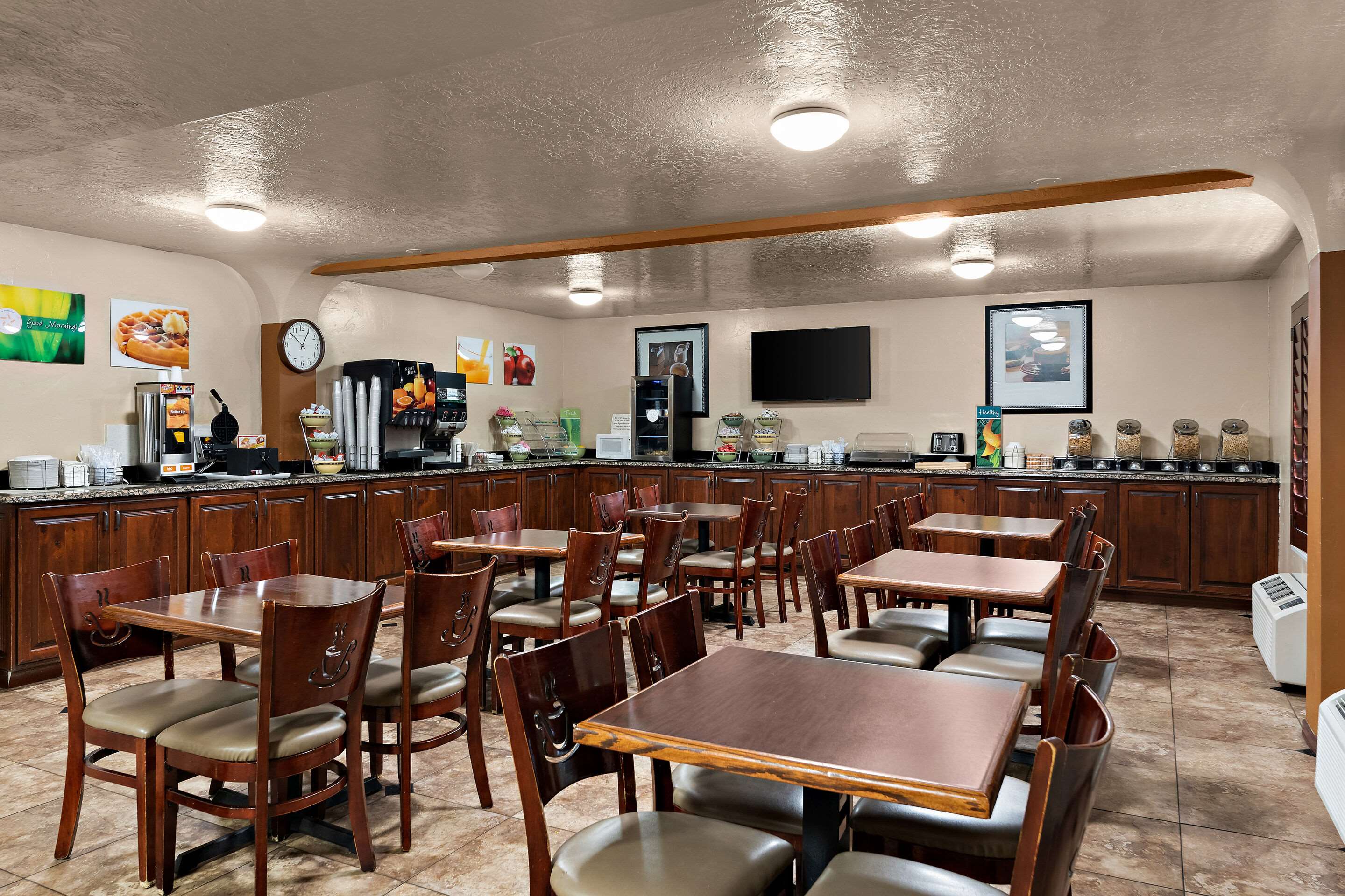Enjoy breakfast in this seating area