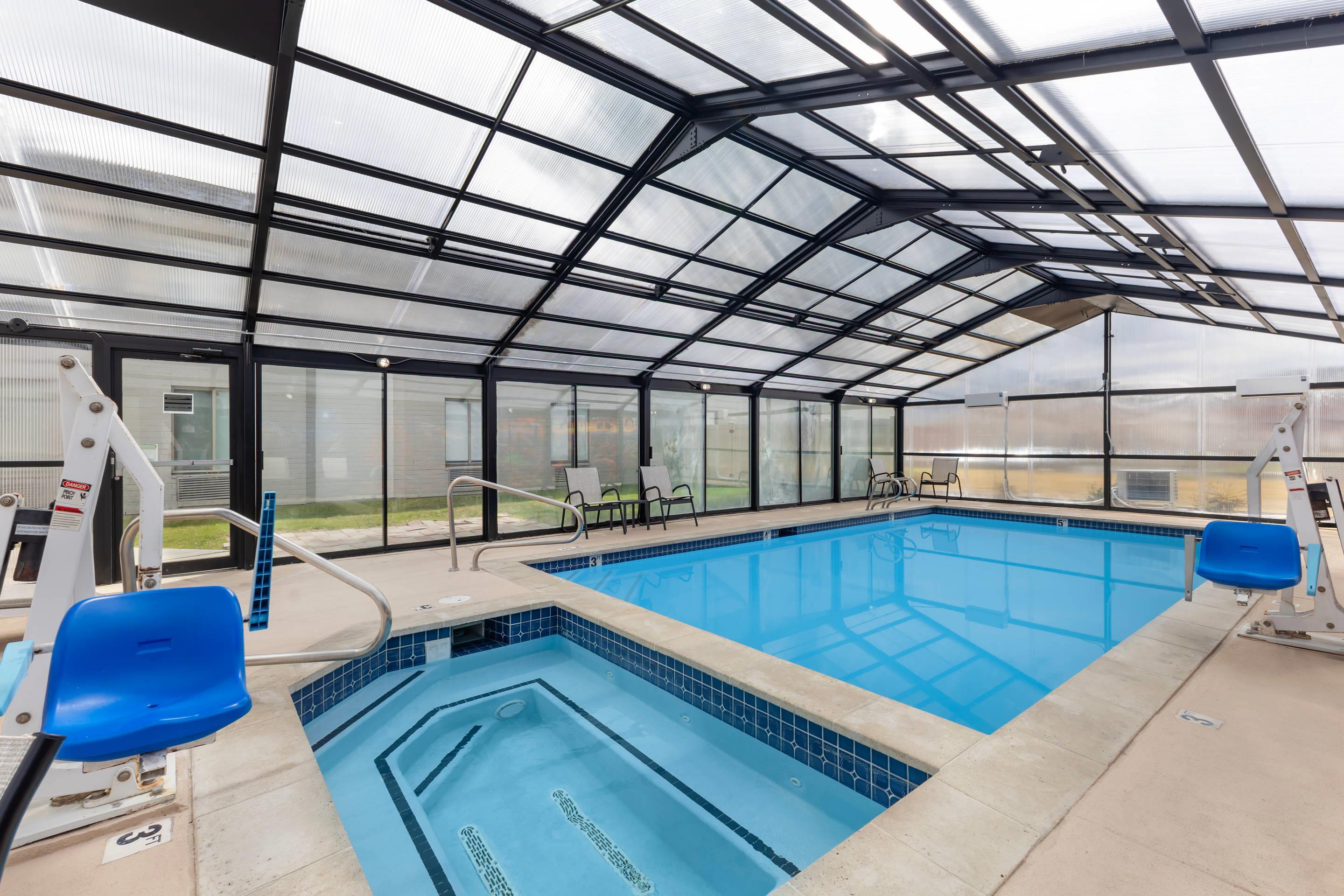 Indoor pool with hot tub