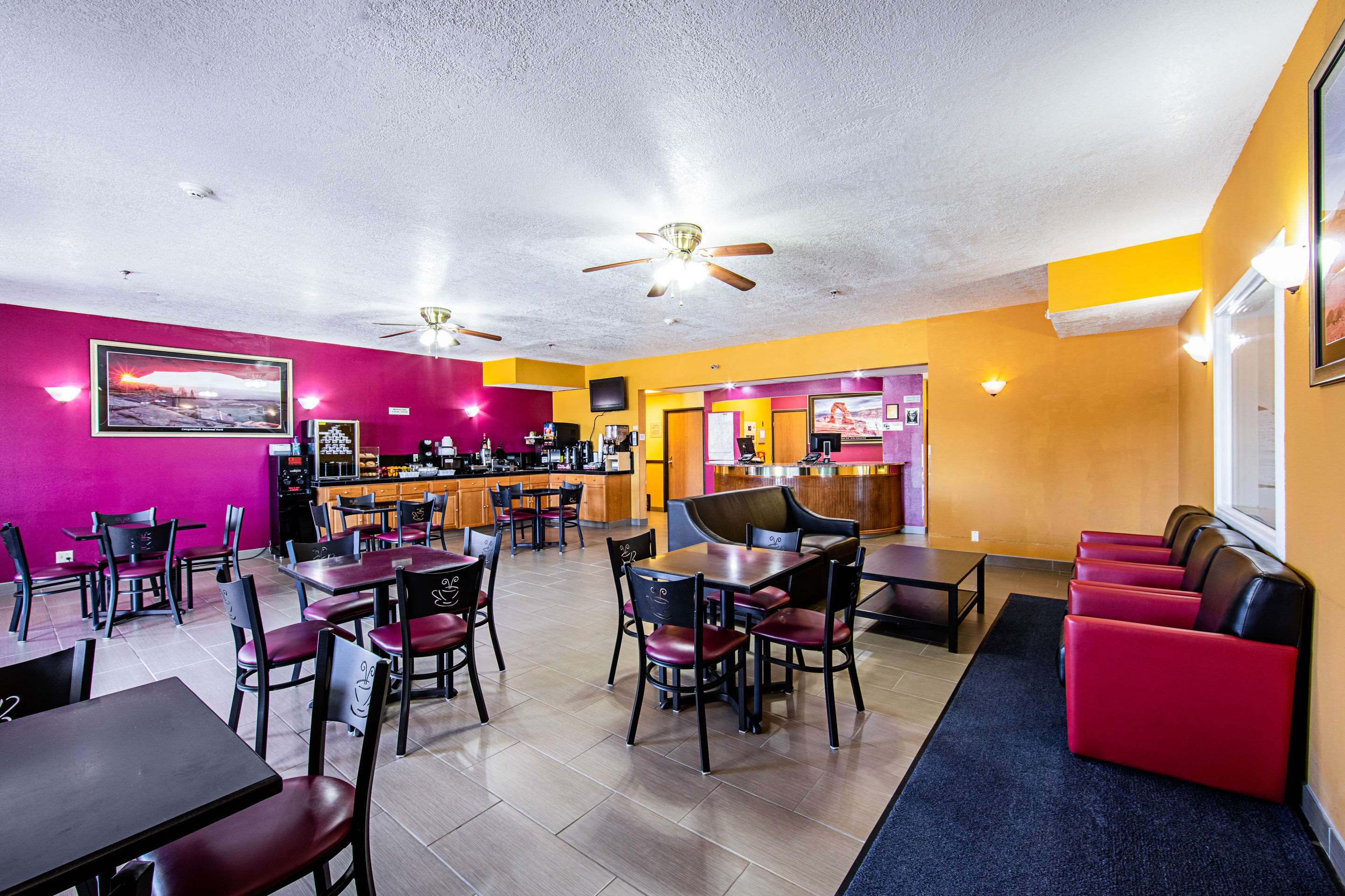 Enjoy breakfast in this seating area
