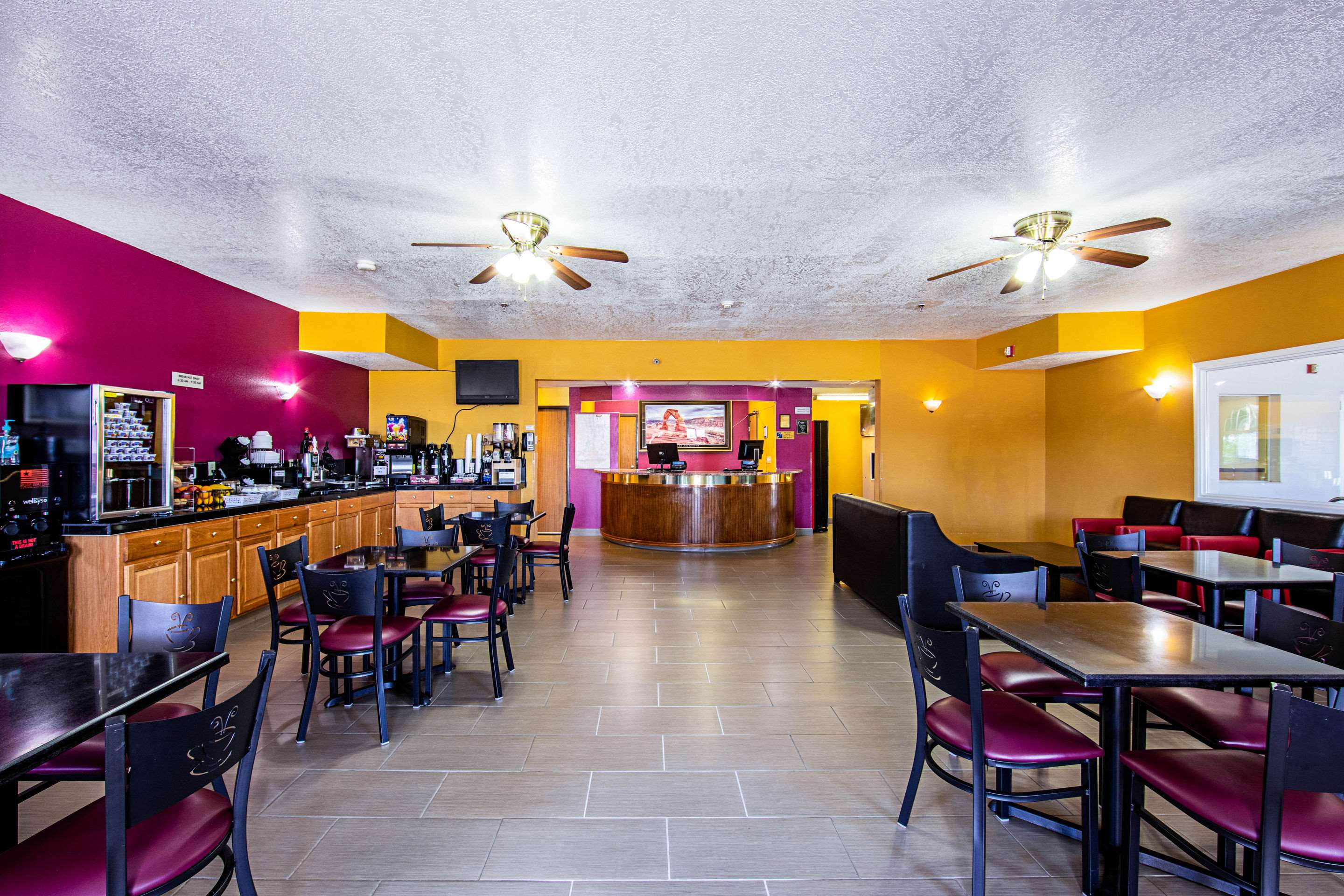 Enjoy breakfast in this seating area