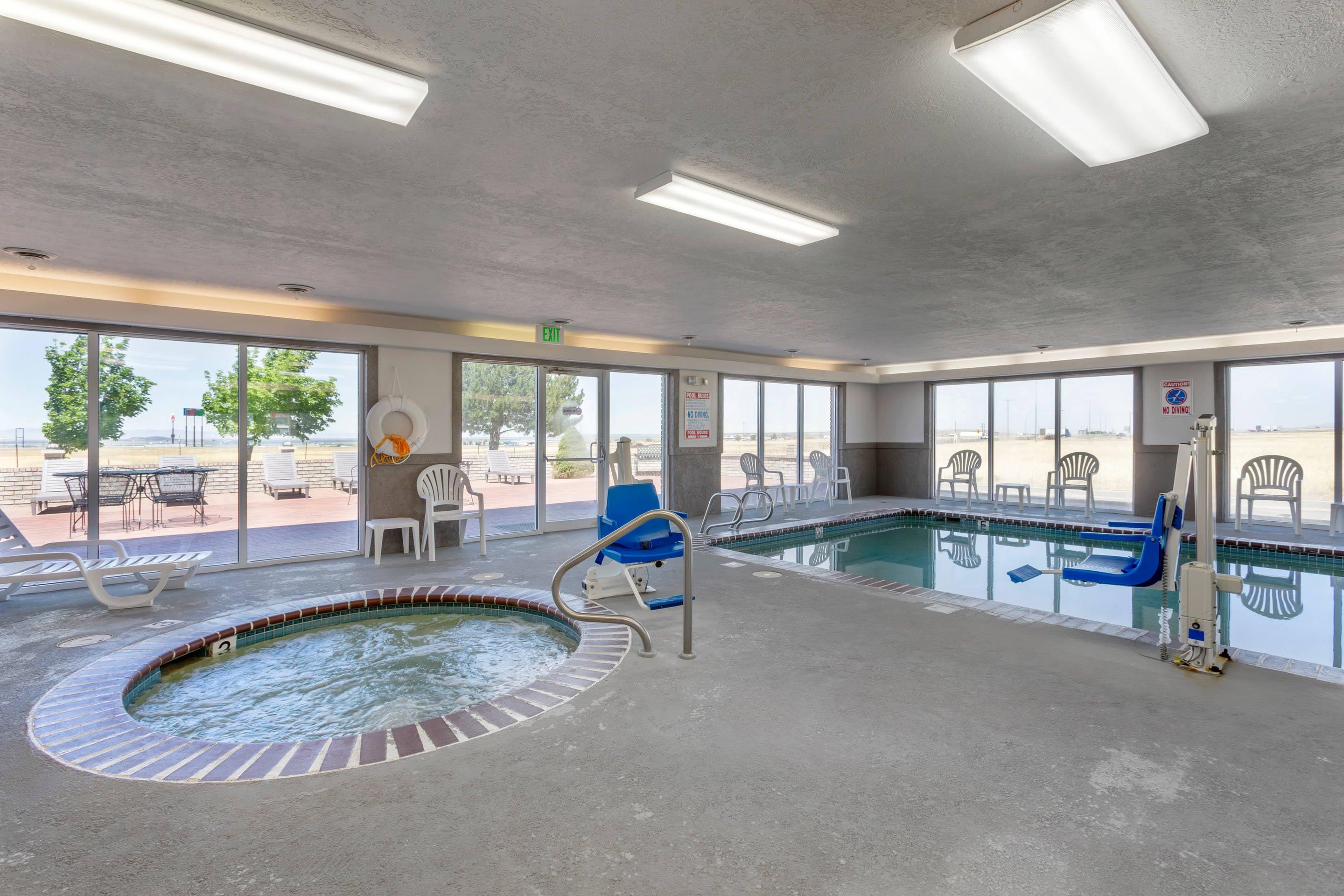 Indoor pool with hot tub