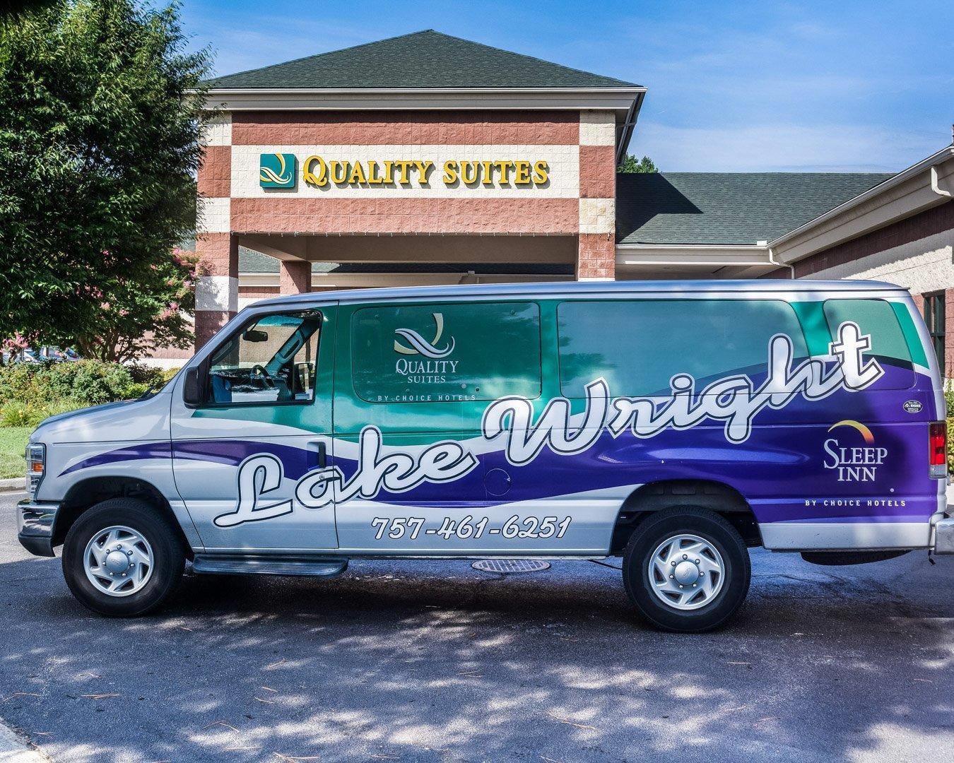 Hotel shuttle available | Quality Suites Lake Wright - Norfolk Airport