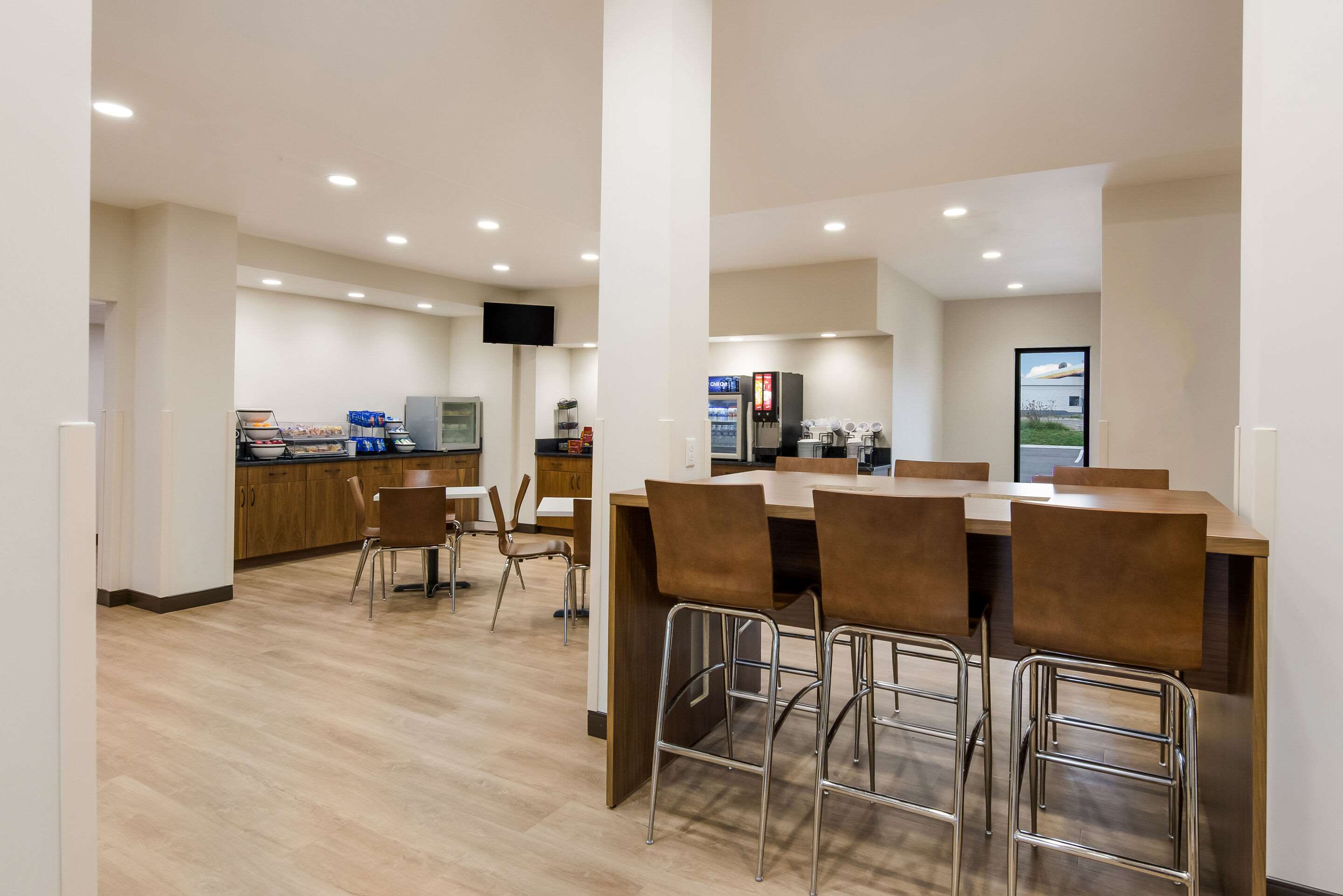 Enjoy breakfast in this seating area