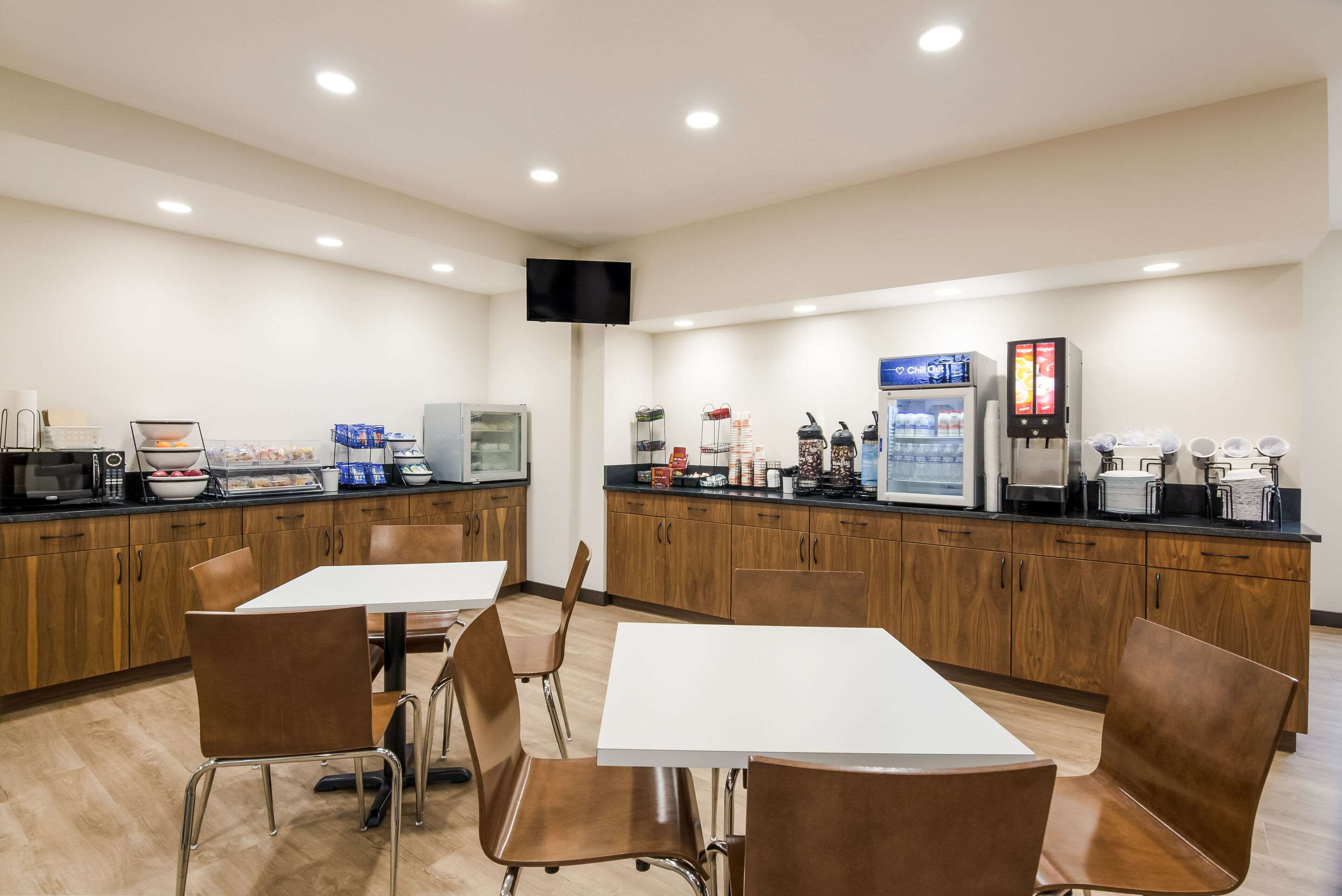 Enjoy breakfast in this seating area