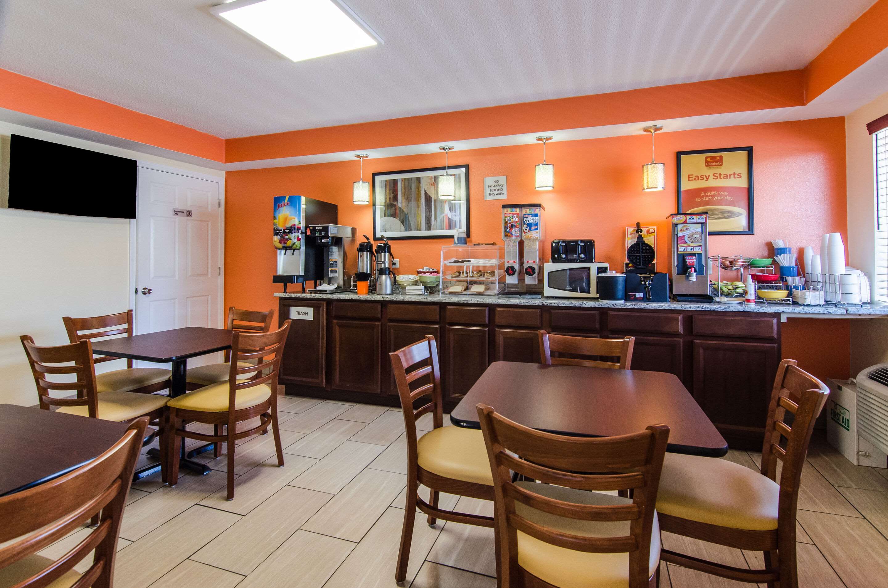 Enjoy breakfast in this seating area