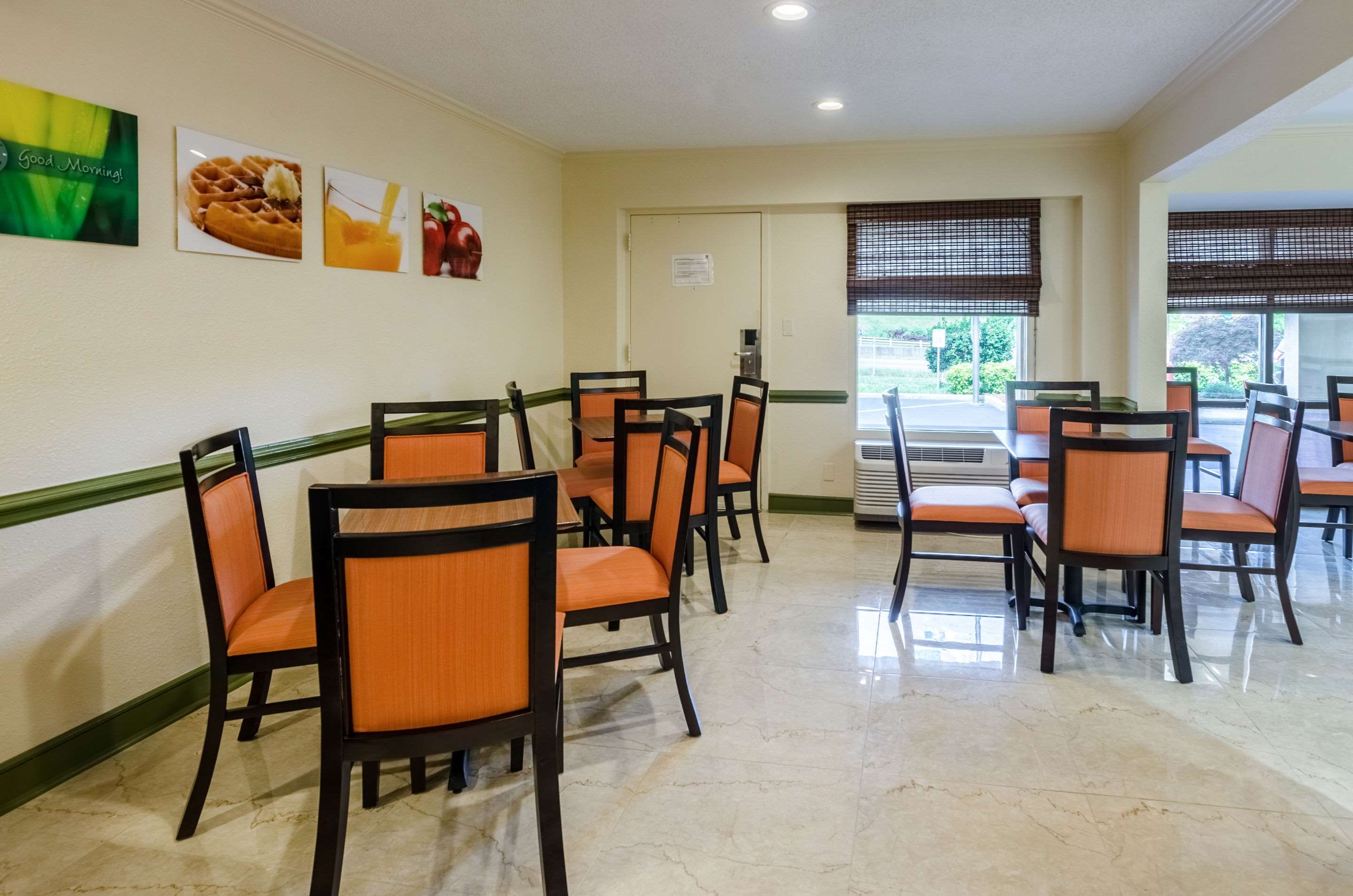 Enjoy breakfast in this seating area