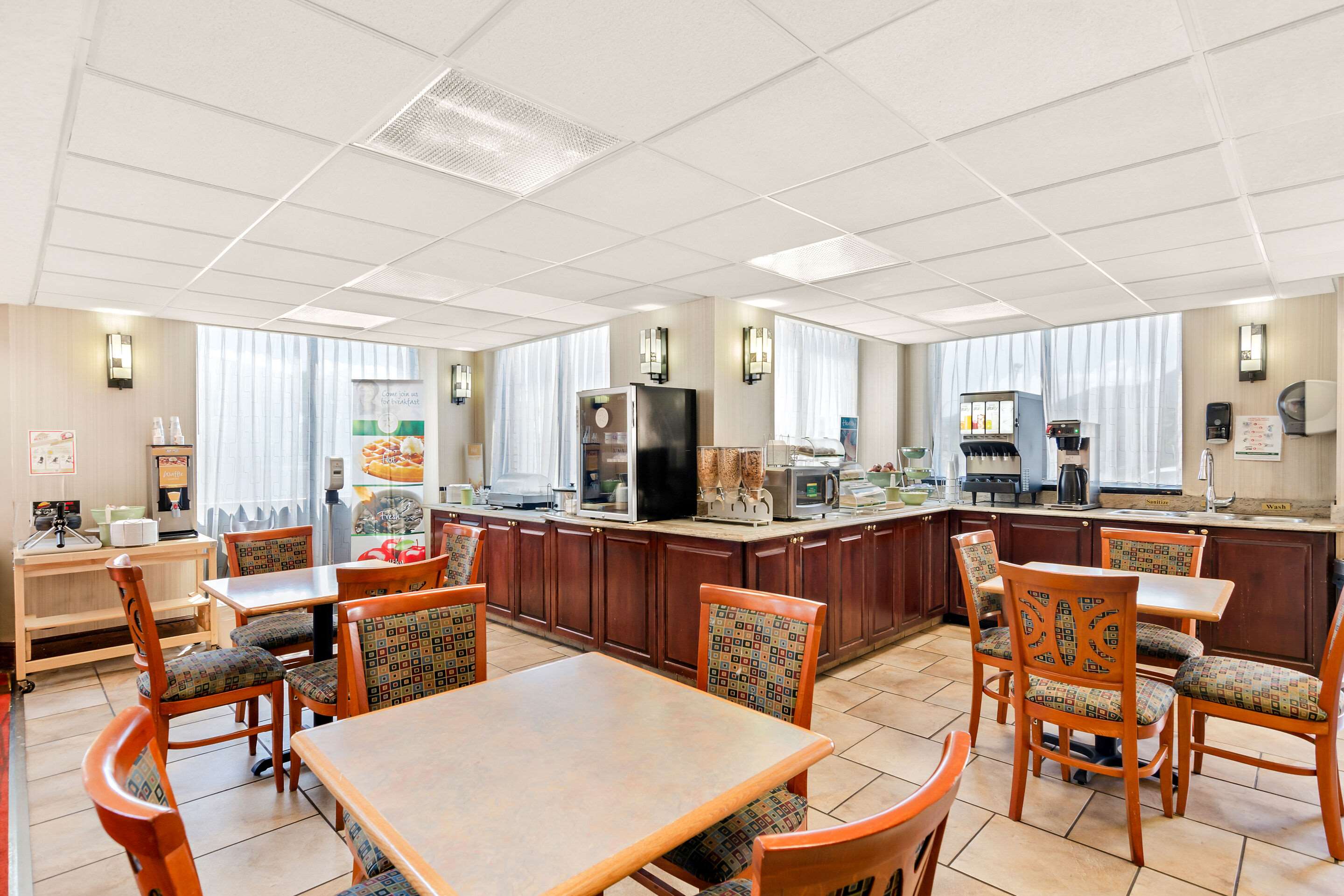 Enjoy breakfast in this seating area
