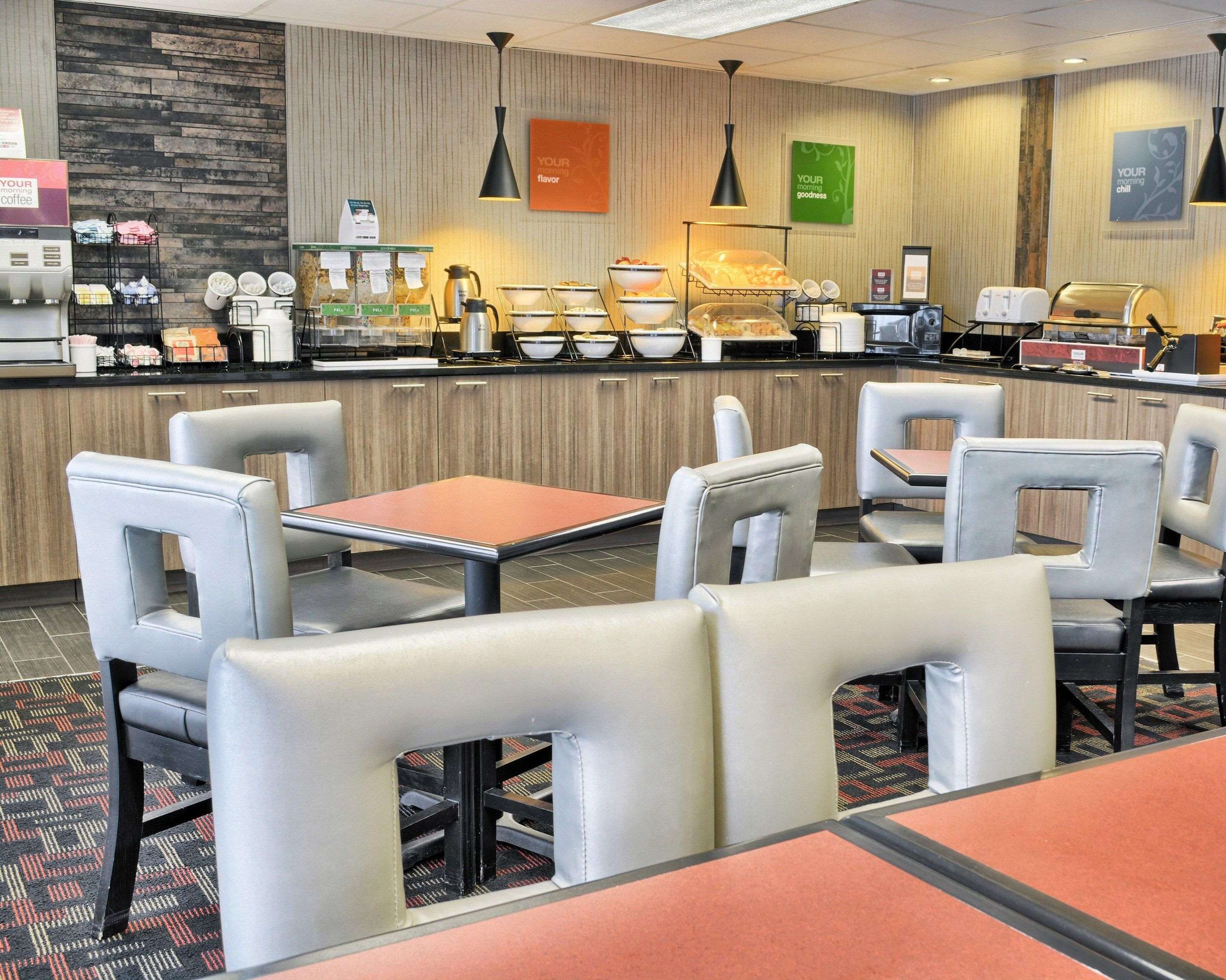 Enjoy breakfast in this seating area