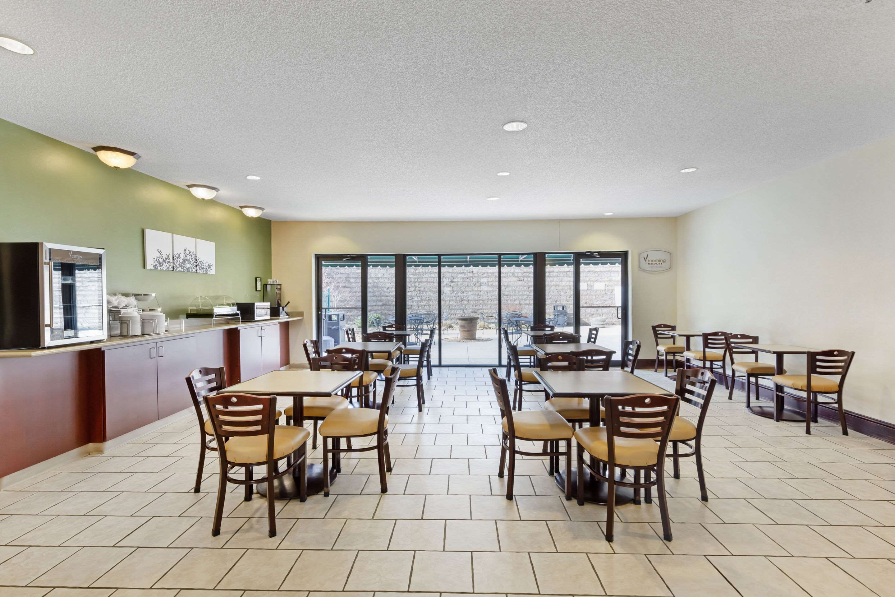 Enjoy breakfast in this seating area