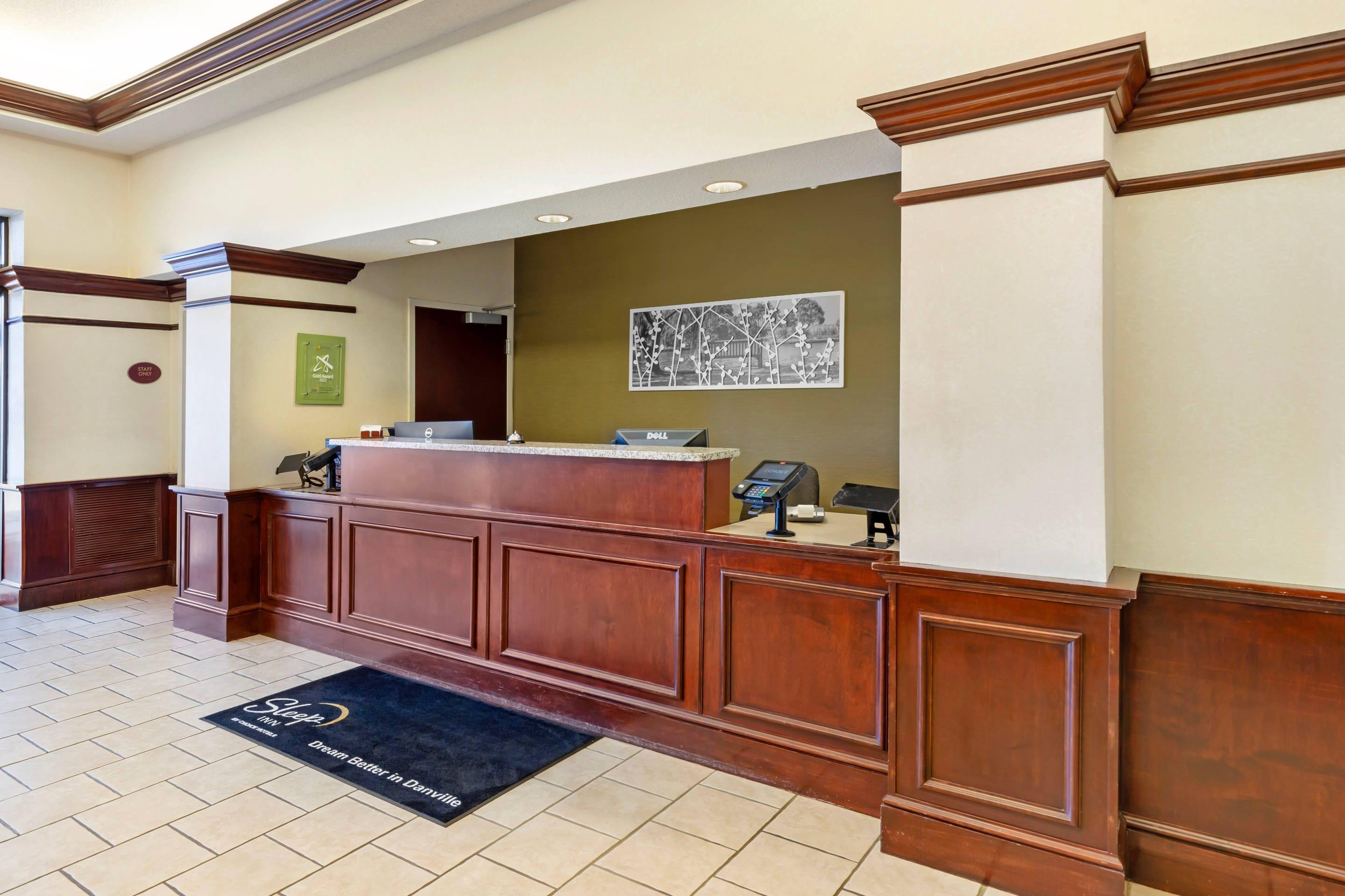 Front desk with friendly staff | Sleep Inn & Suites Danville Hwy 58