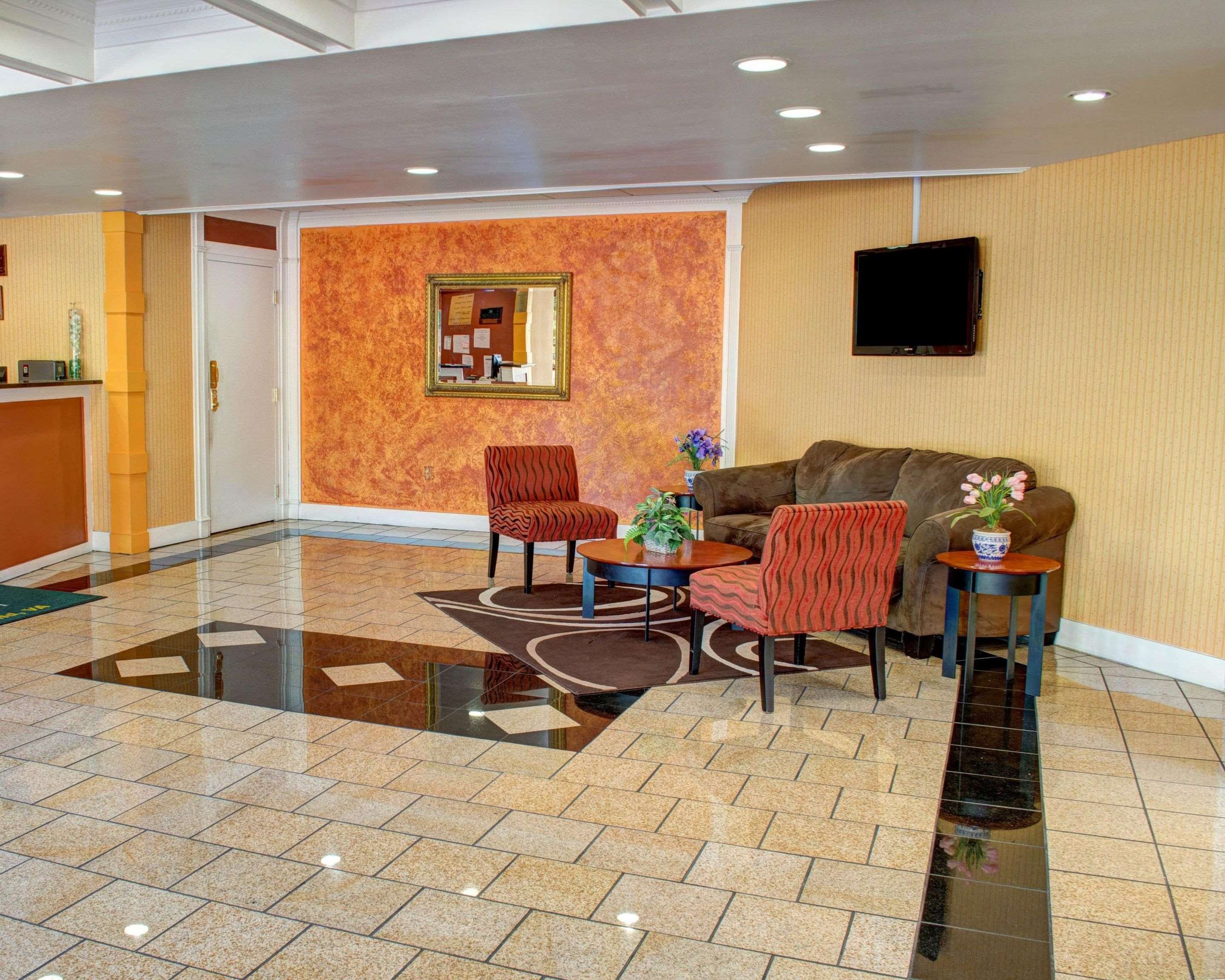 Spacious lobby with sitting area