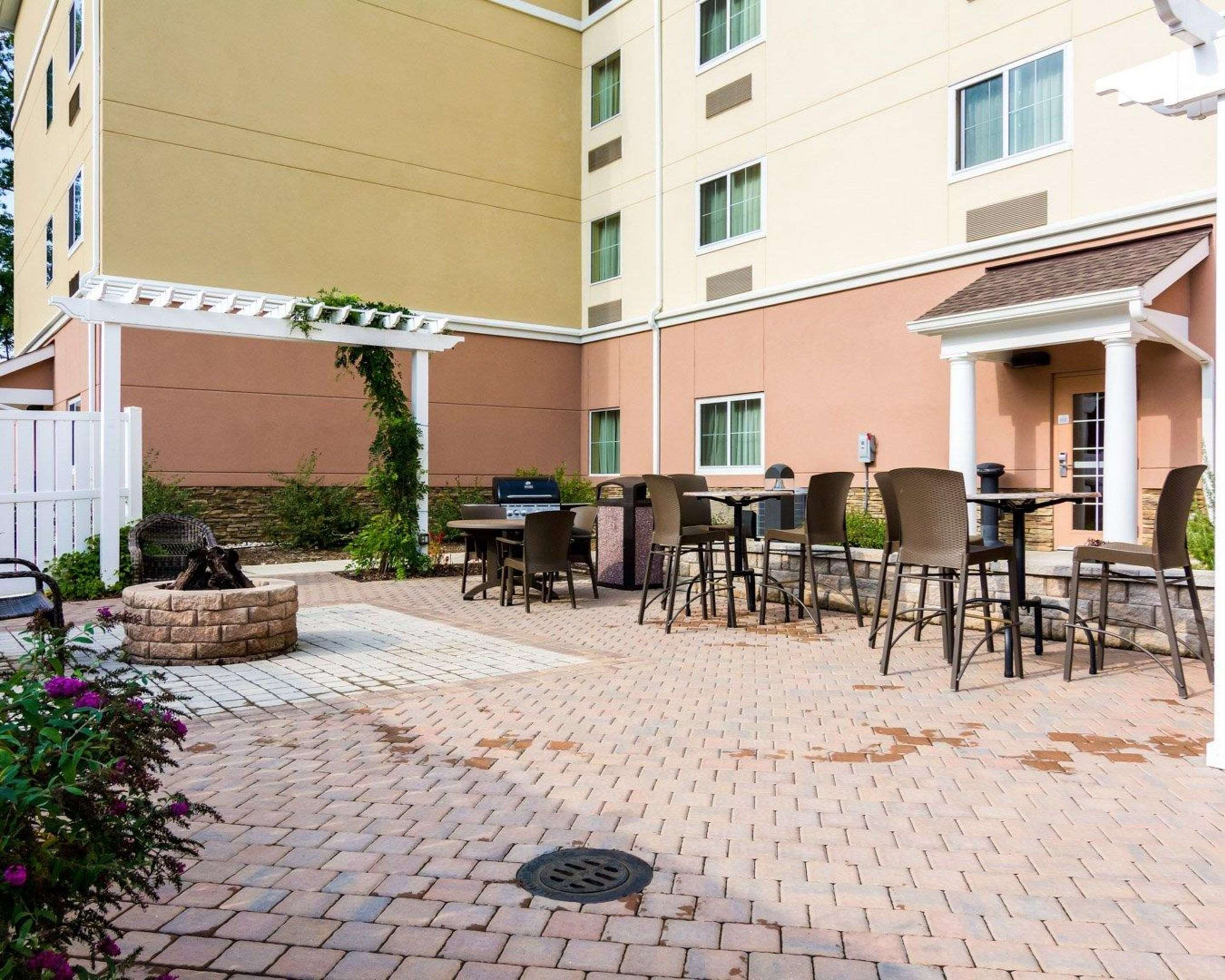 Relax on the hotel patio | Suburban Studios Quantico