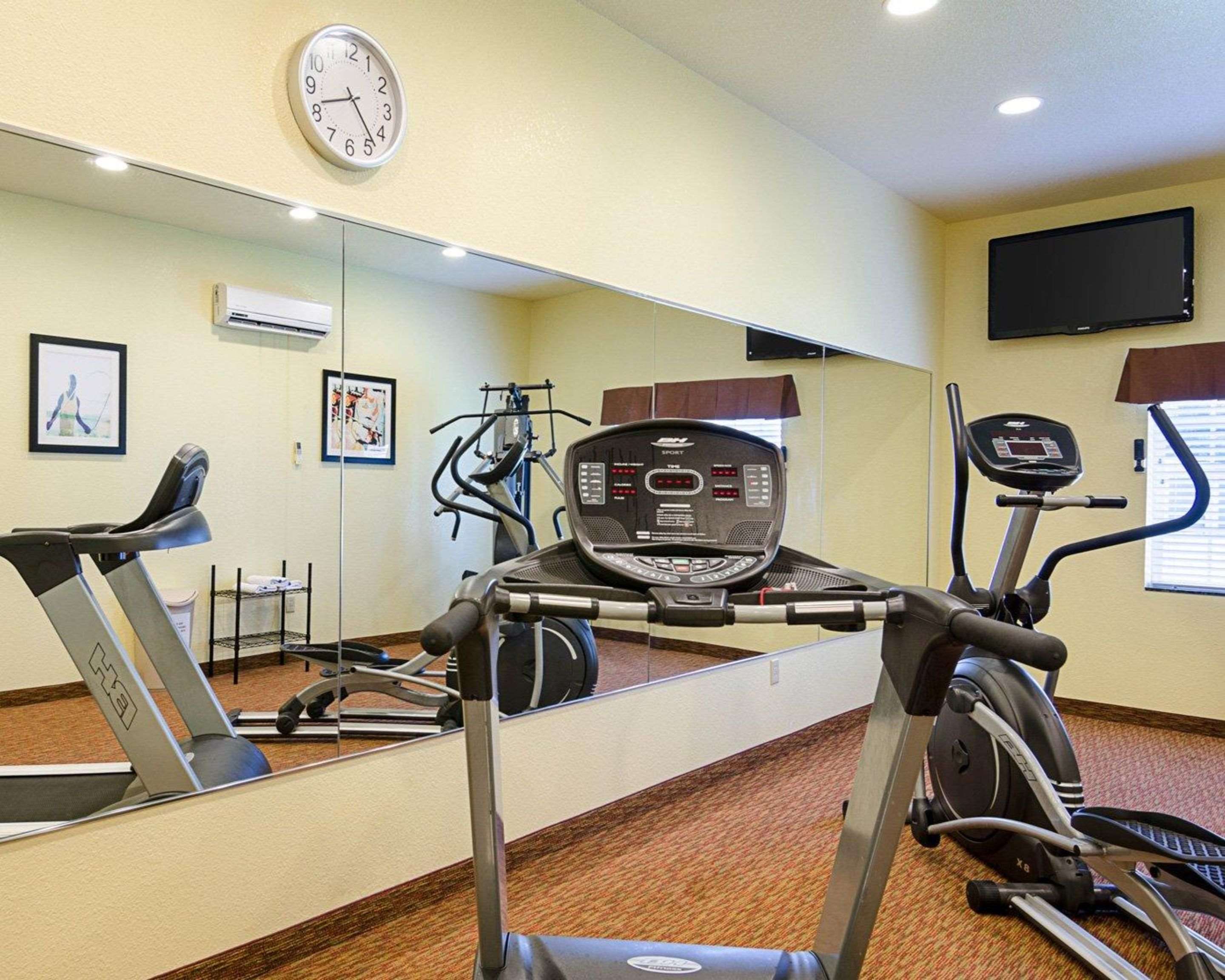 Fitness center with television