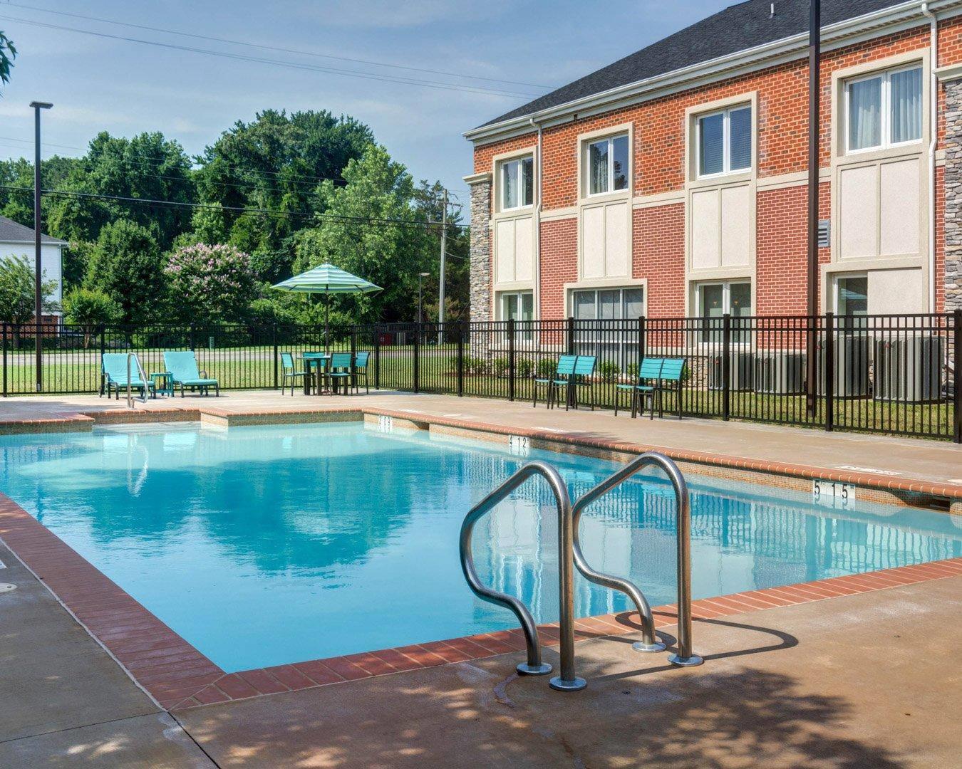 Outdoor pool with sundeck