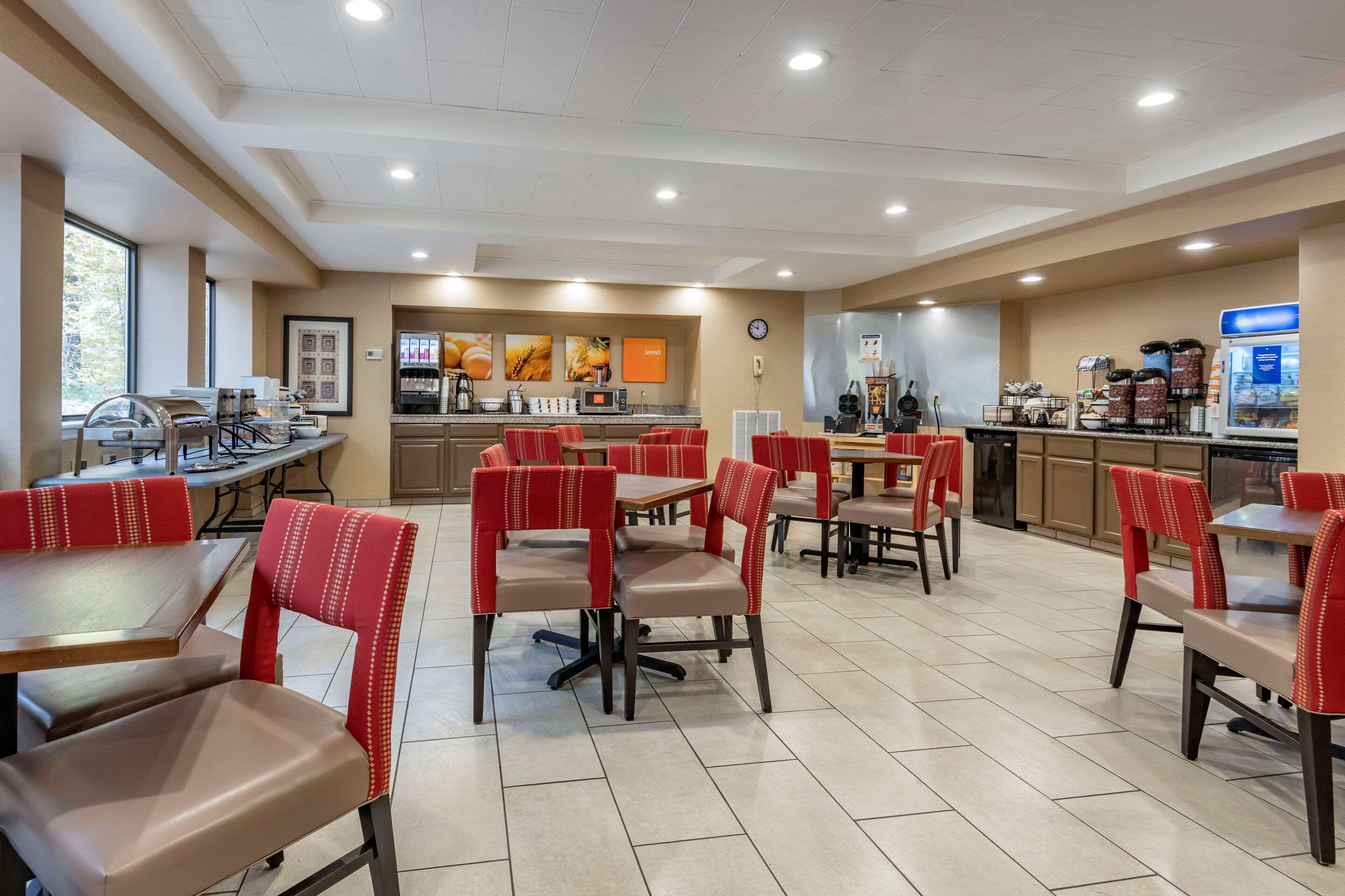 Enjoy breakfast in this seating area