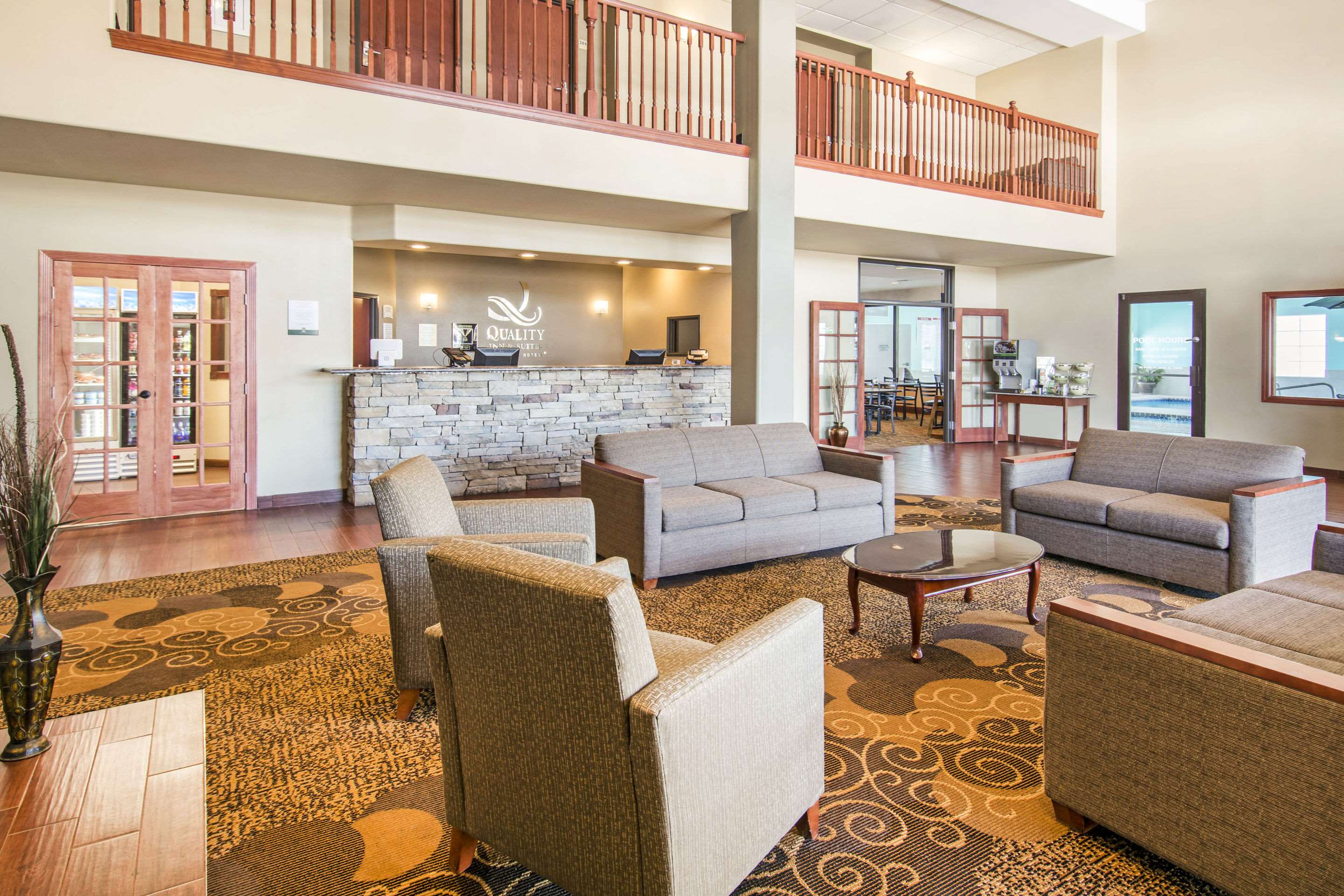 Spacious lobby with sitting area